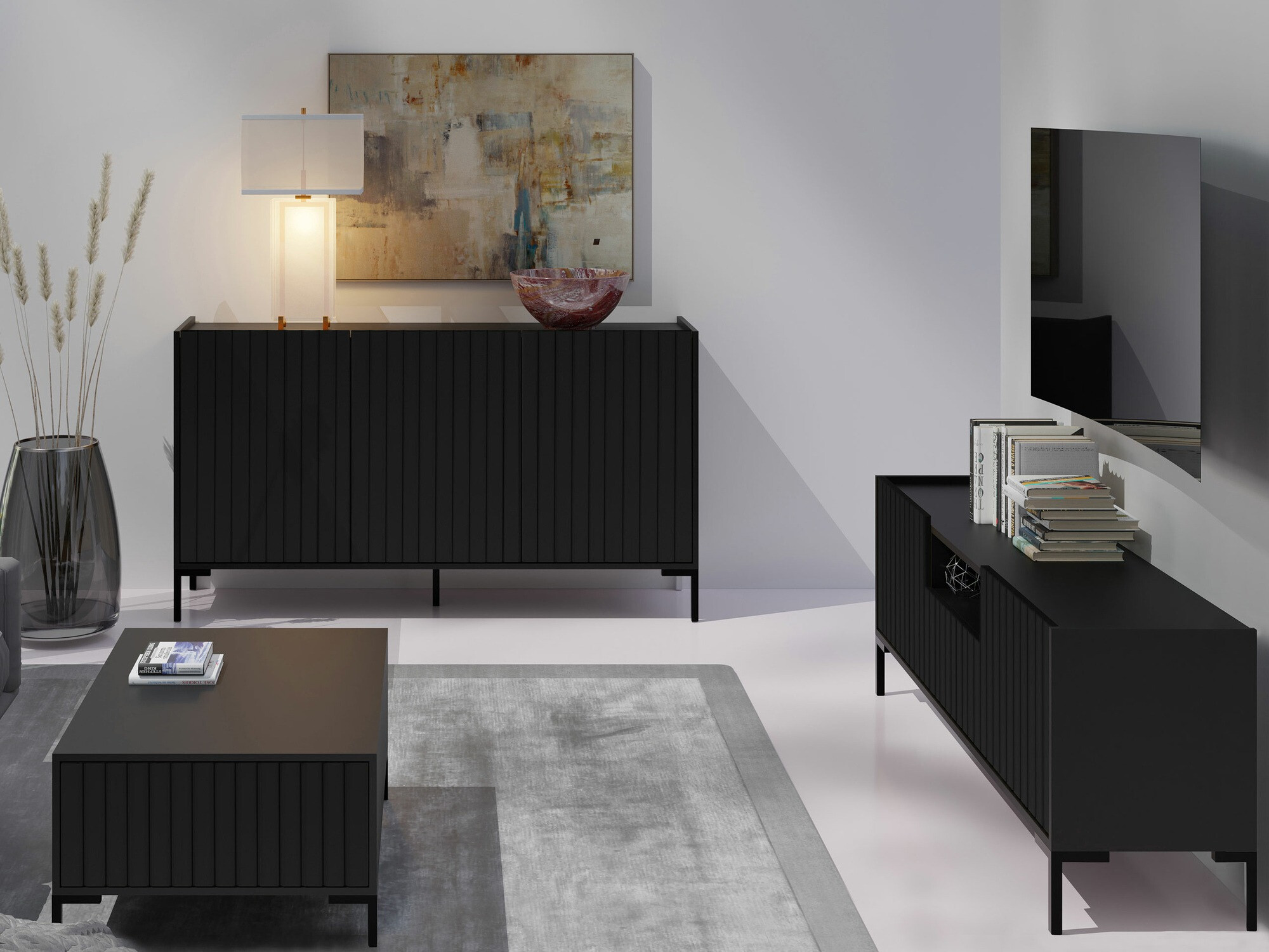 TV-meubel Vofeno 103 (Zwart)