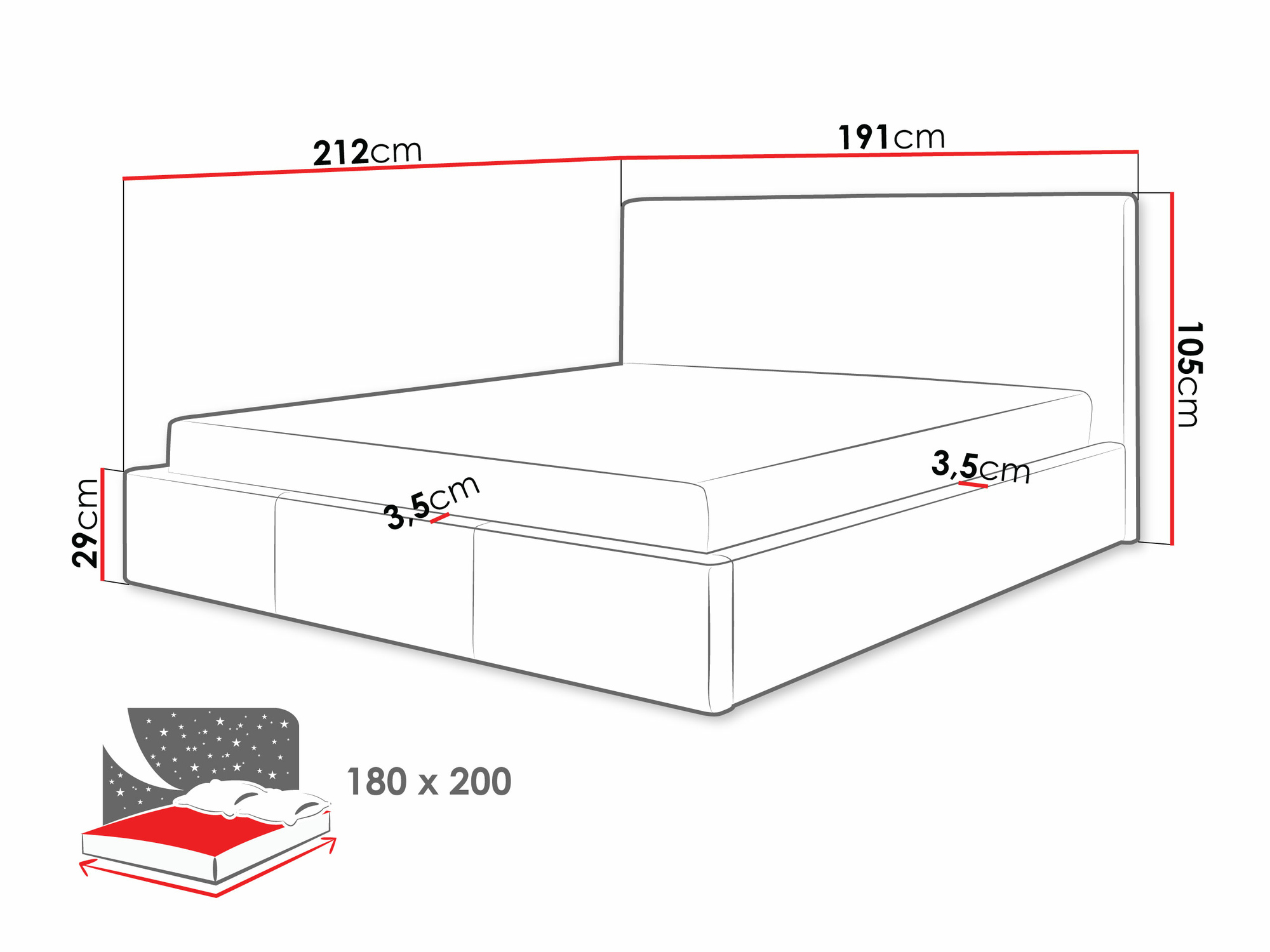 Bed ComfiDream 125 (Sawana 80)