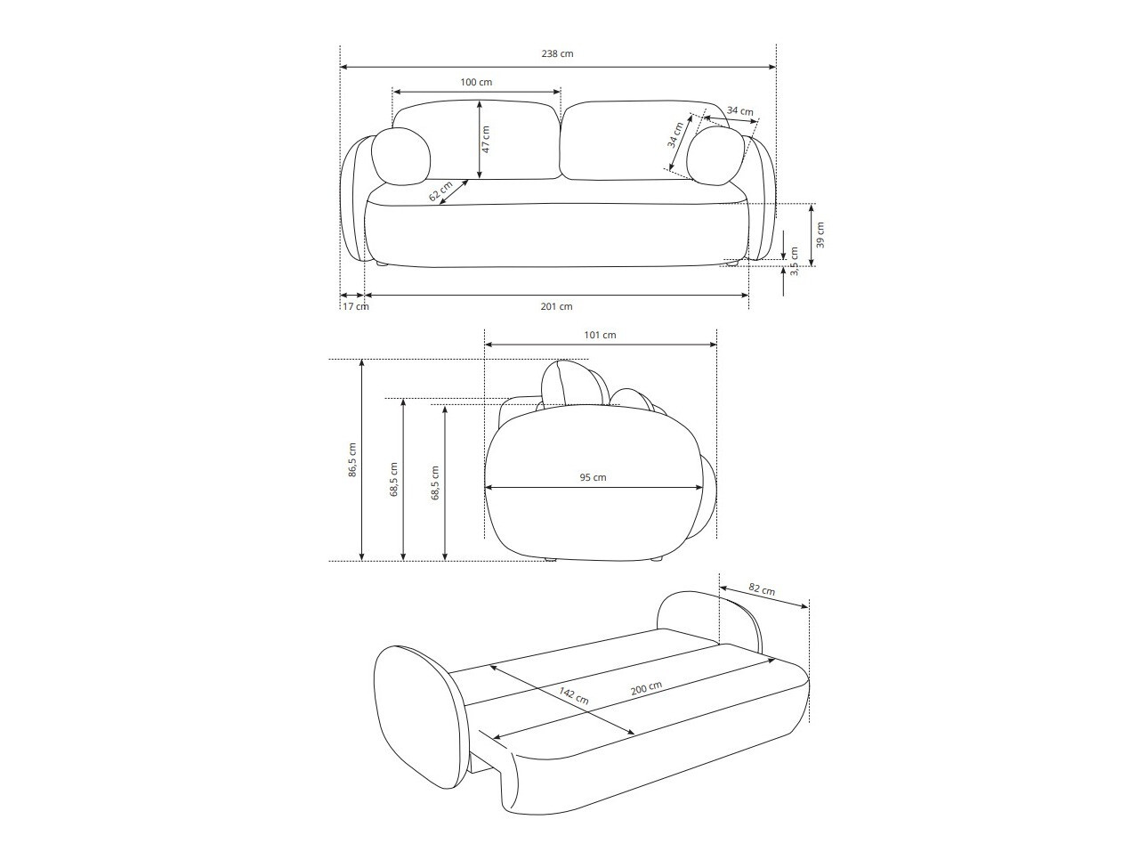 Slaapbank Kingston 139 (Sicuro 60)
