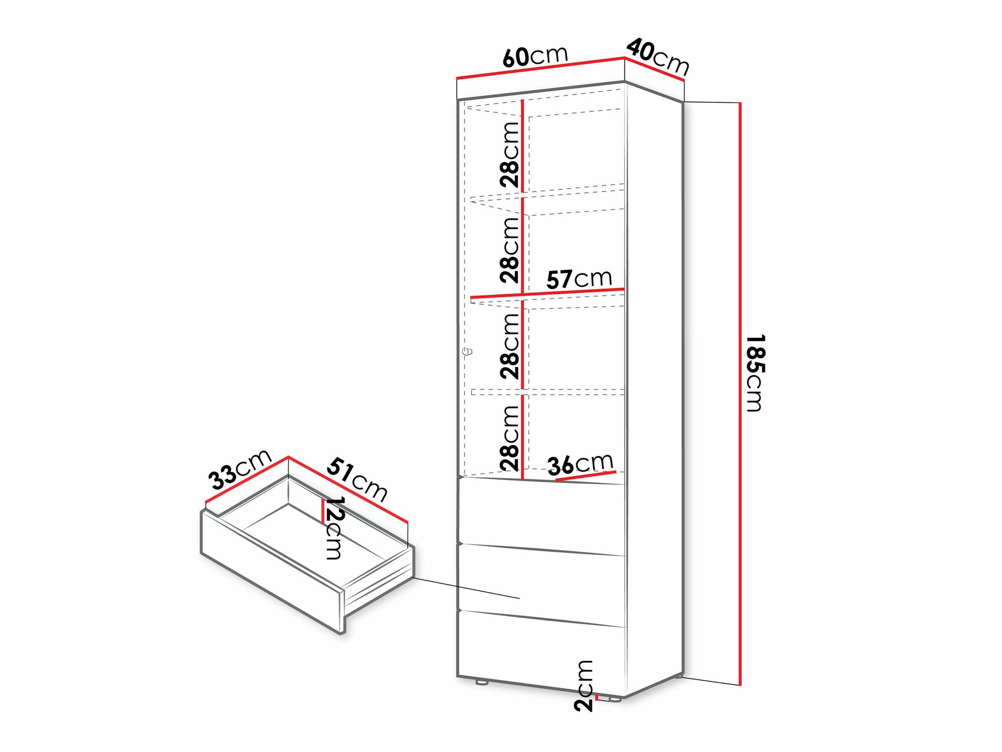 Boekenkast Domcali 103 (Grijs + Eiken)