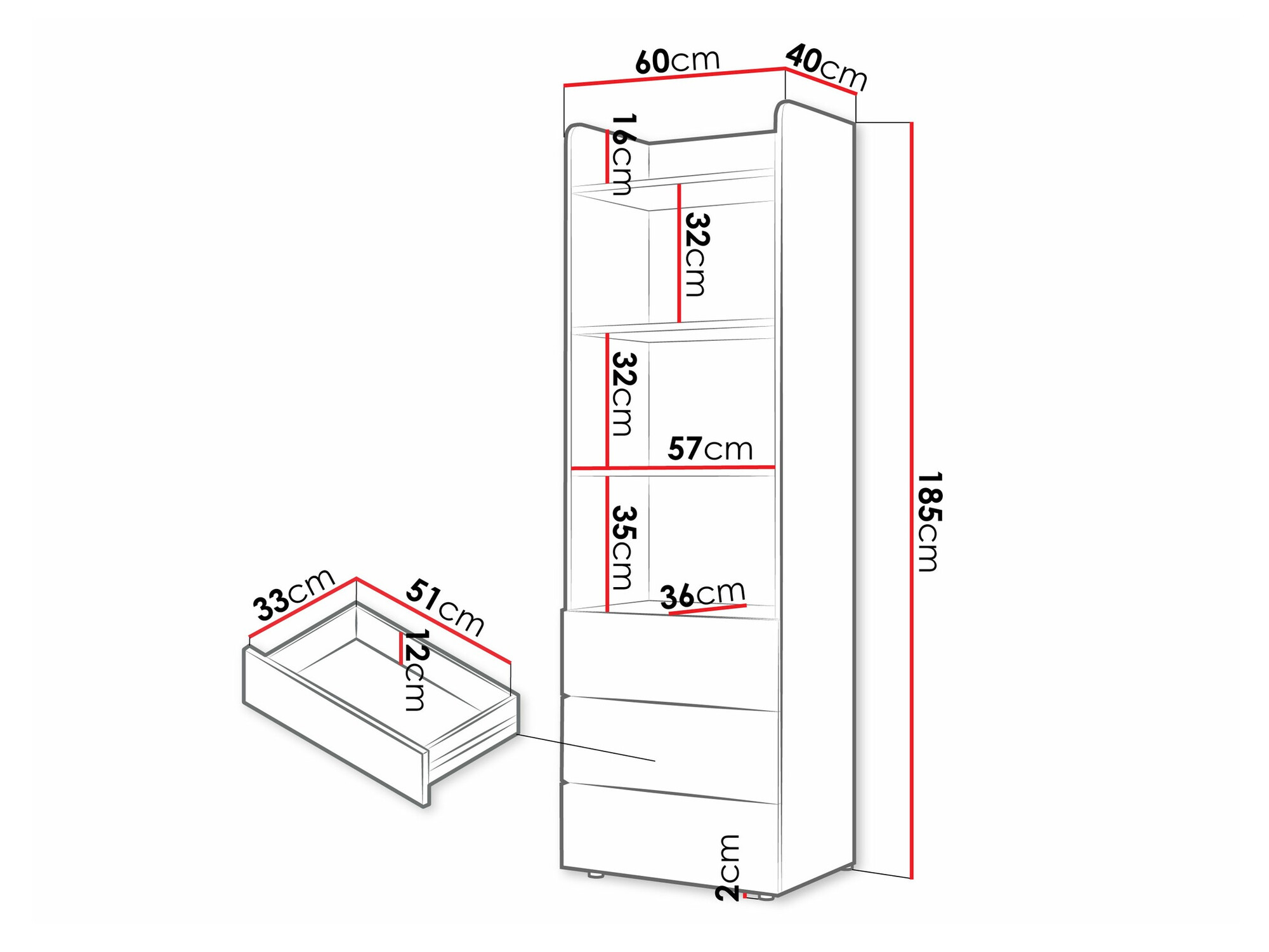 Boekenkast Domcali 104 (Coral + Eiken)