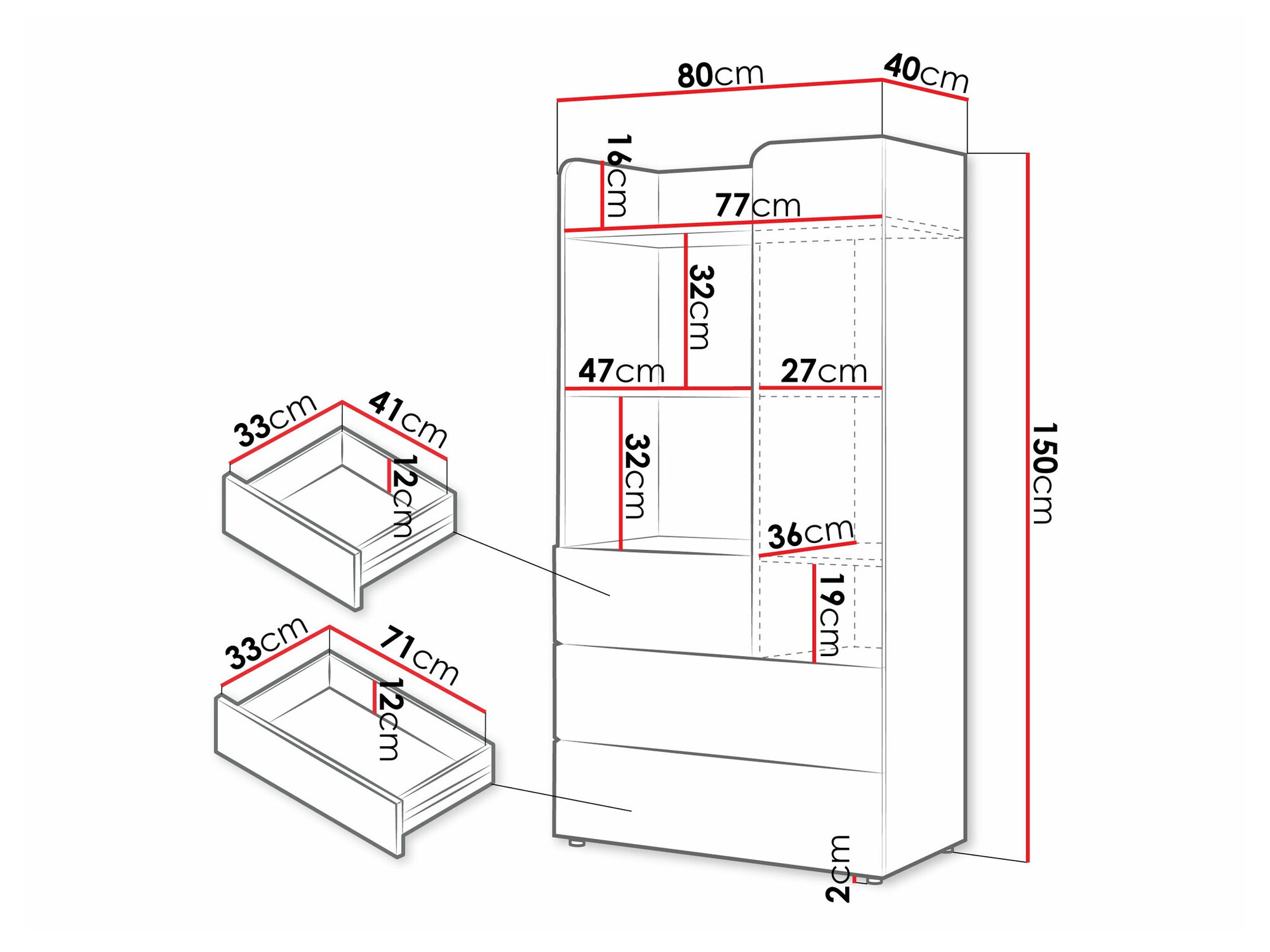 Boekenkast Domcali 105 (Grijs + Eiken)