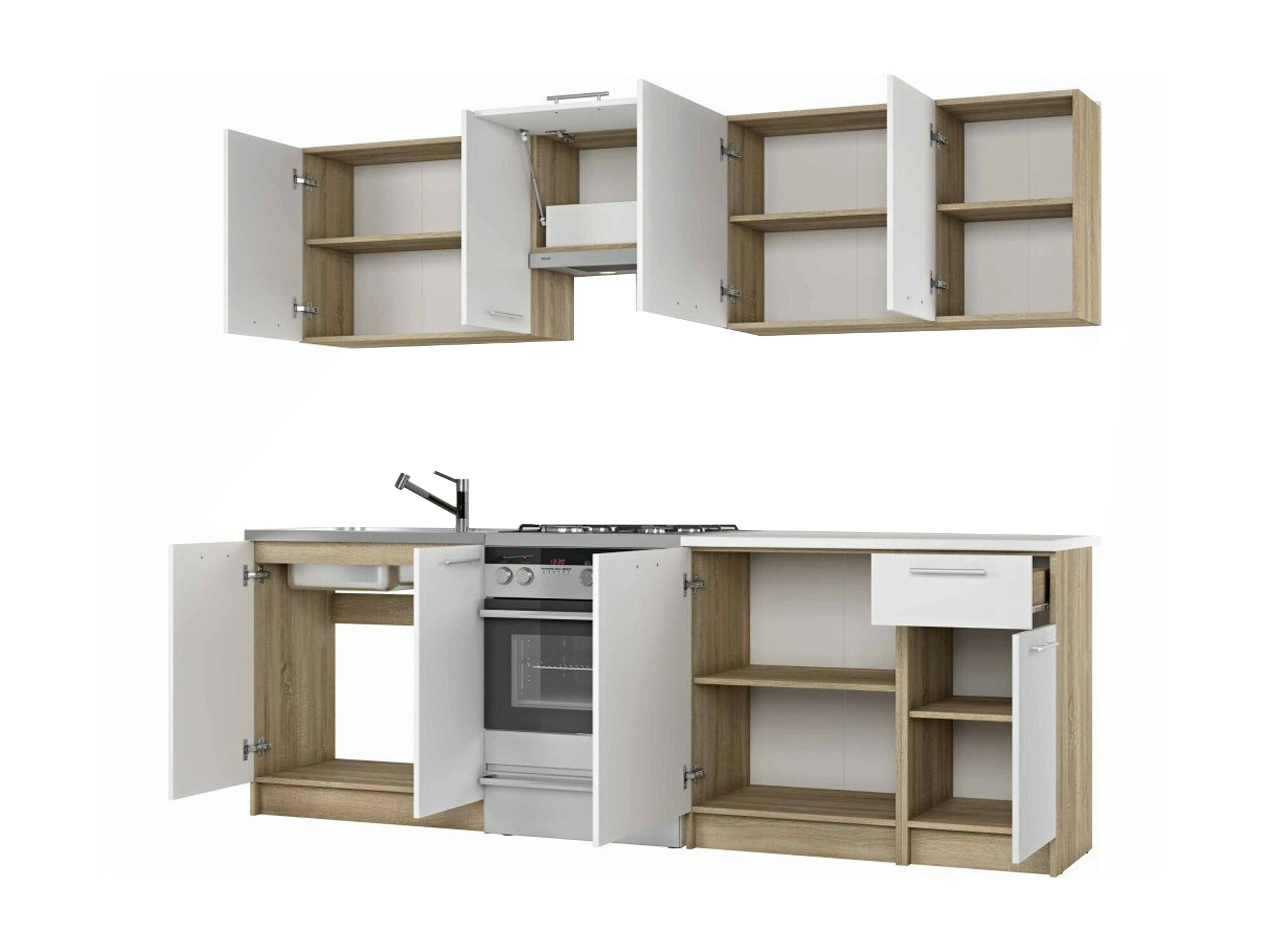 Keukenset Houston 856 (Wit + Sonoma eik)