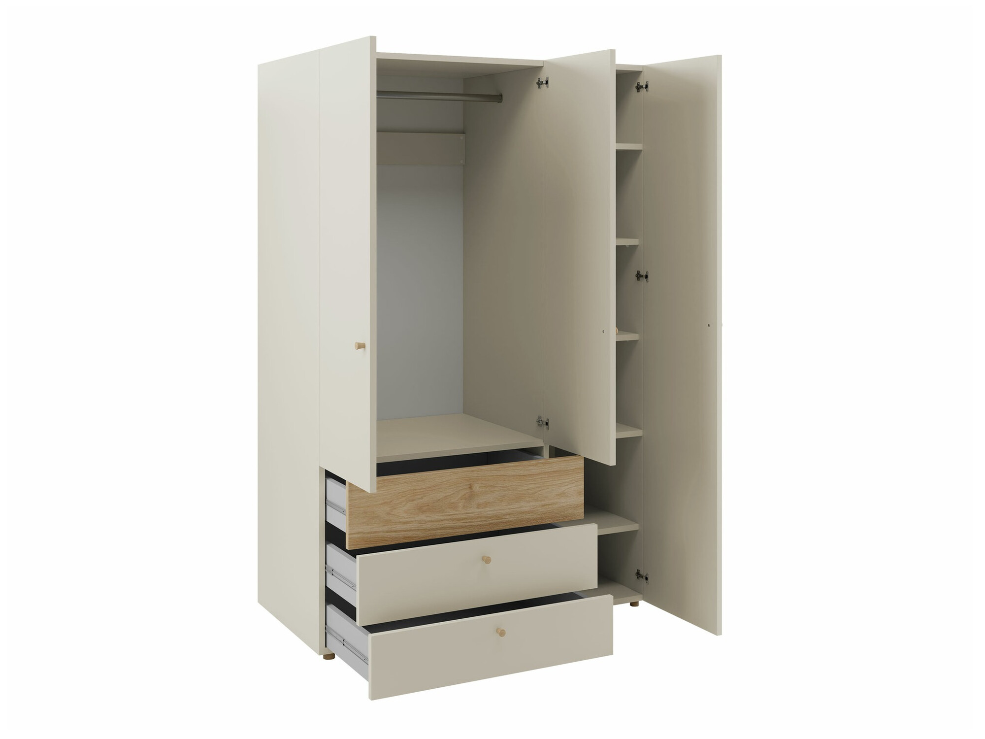 Kledingkast Domcali 100 (Coral + Eiken)