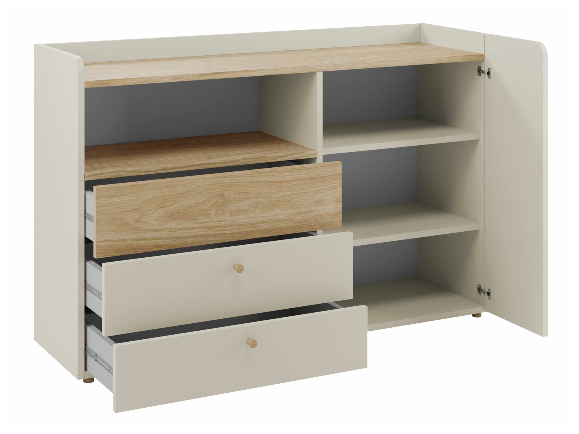 Ladekast Domcali 107 (Coral + Eiken)