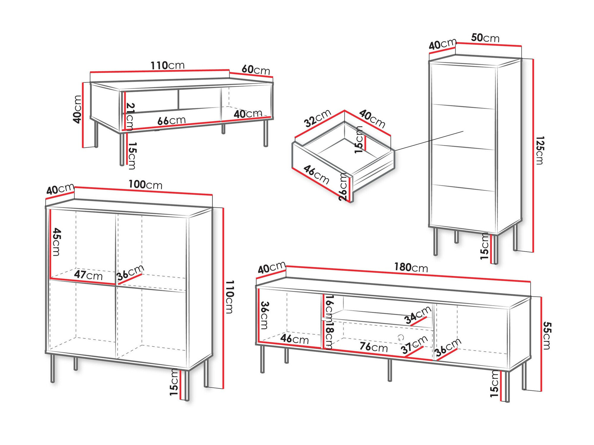 Woonkamerset Tolete 108 (Beige)