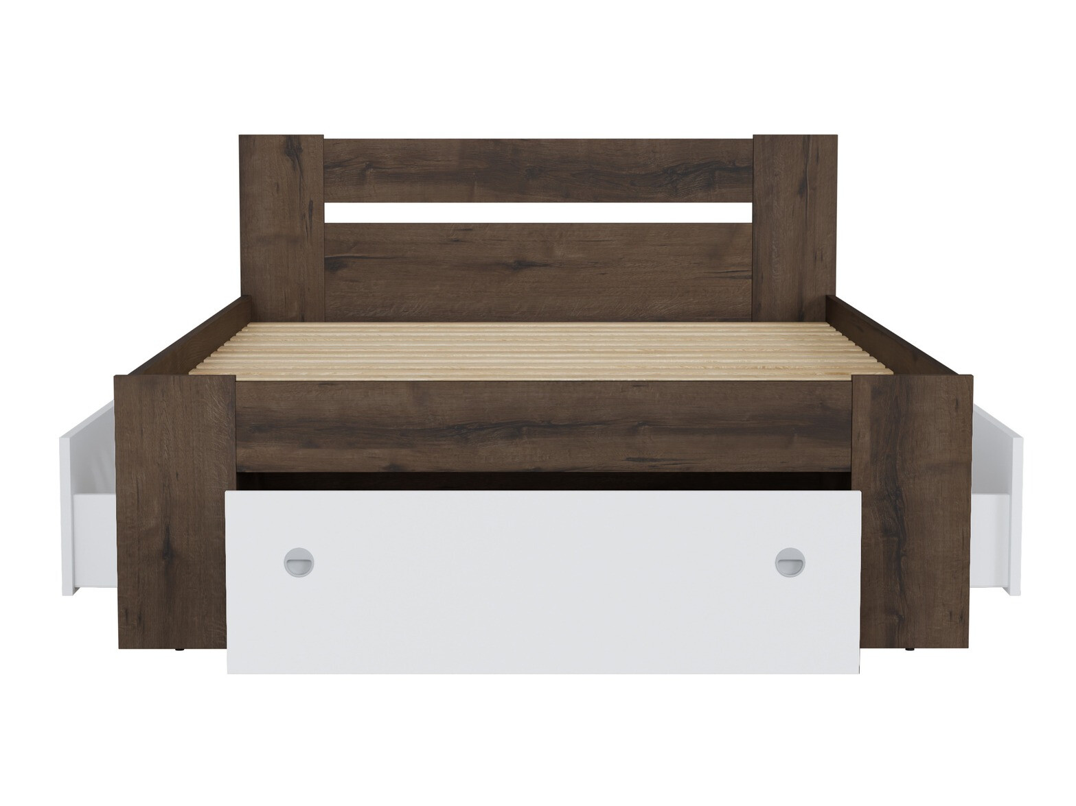 Bed Novsore 130 (Donkere eik)