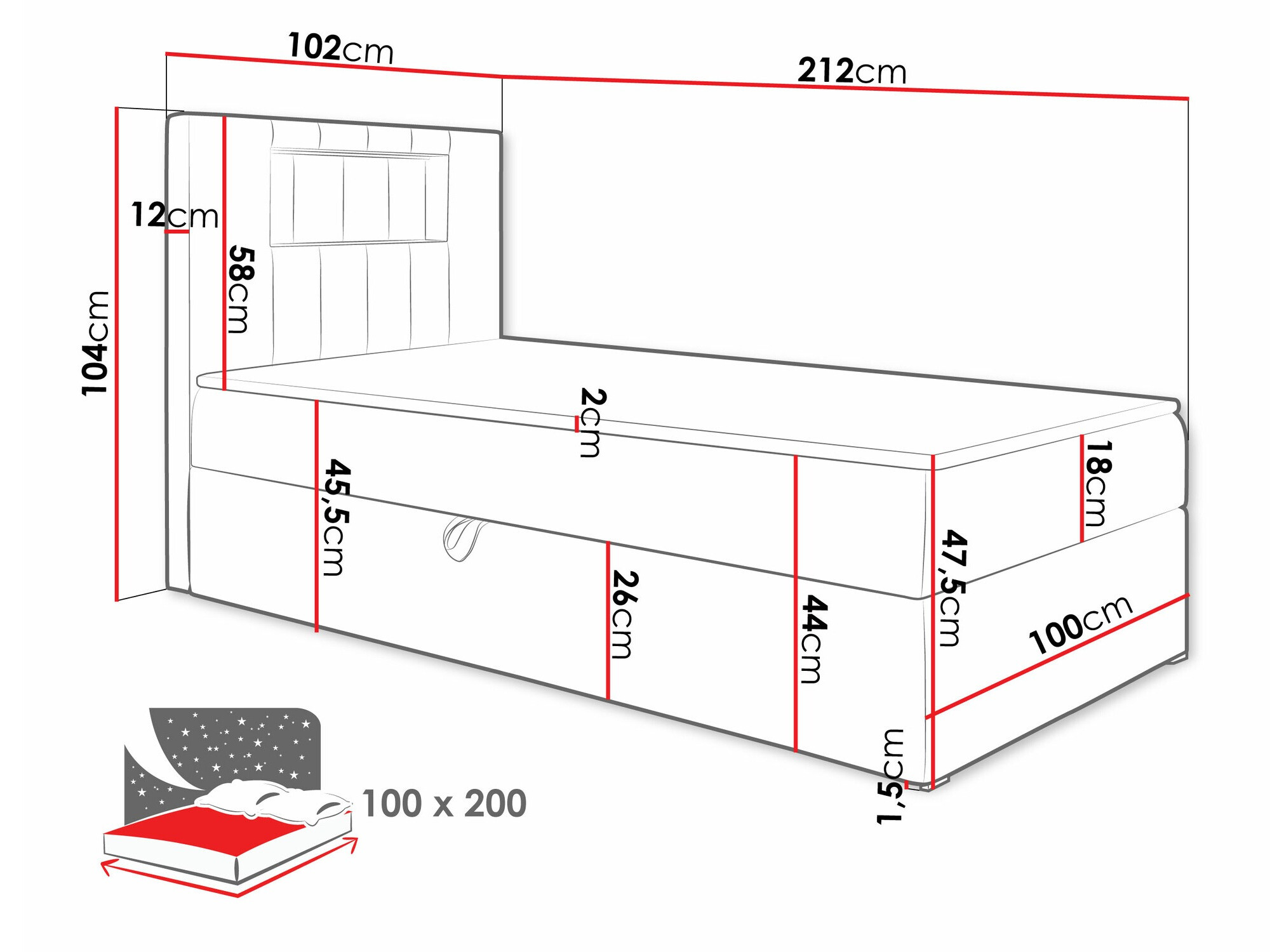 Boxspring Lucus V (Soft 017 + Fresh 11)