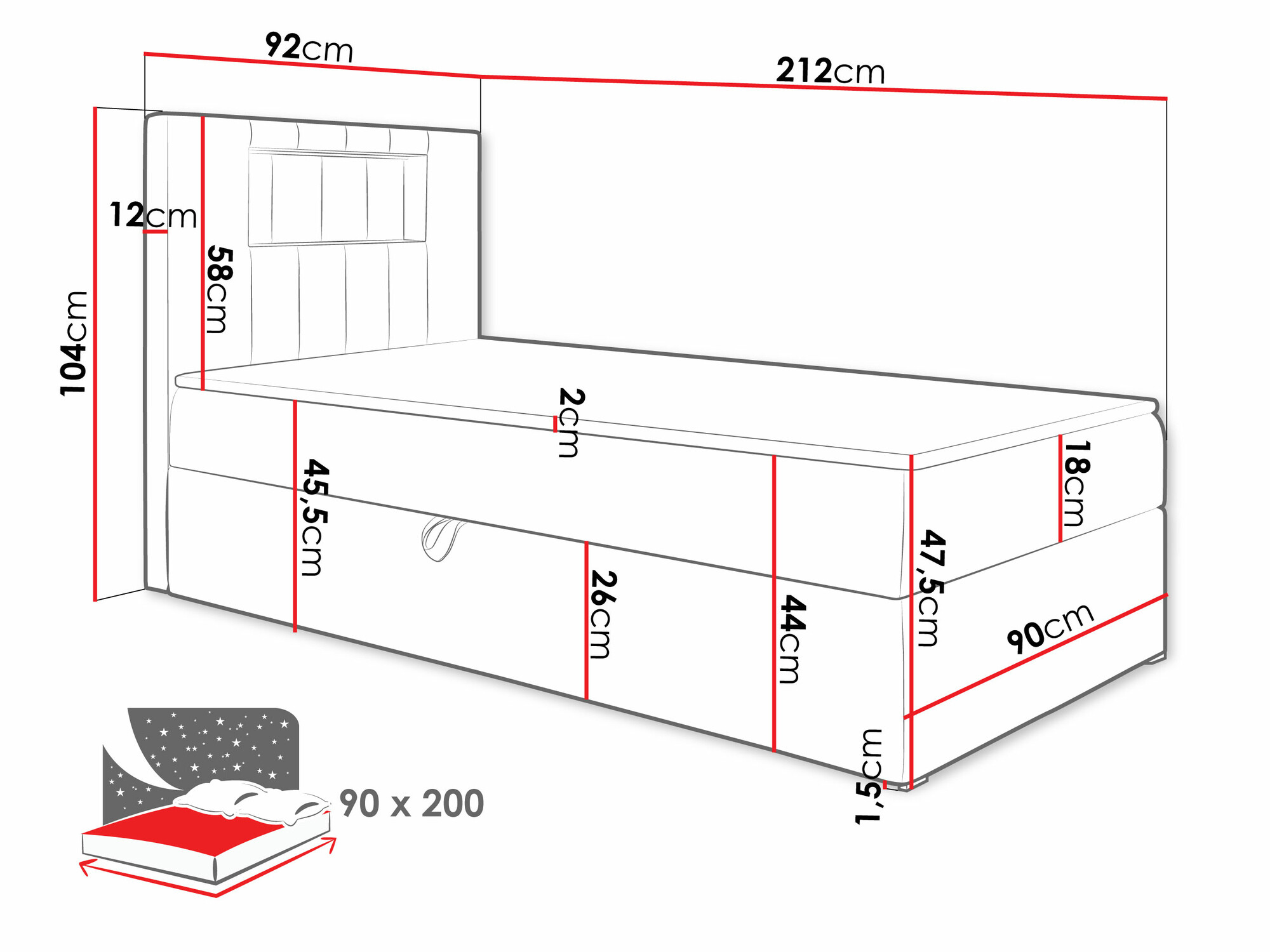 Boxspring Lucus V (Soft 017 + Fresh 17)