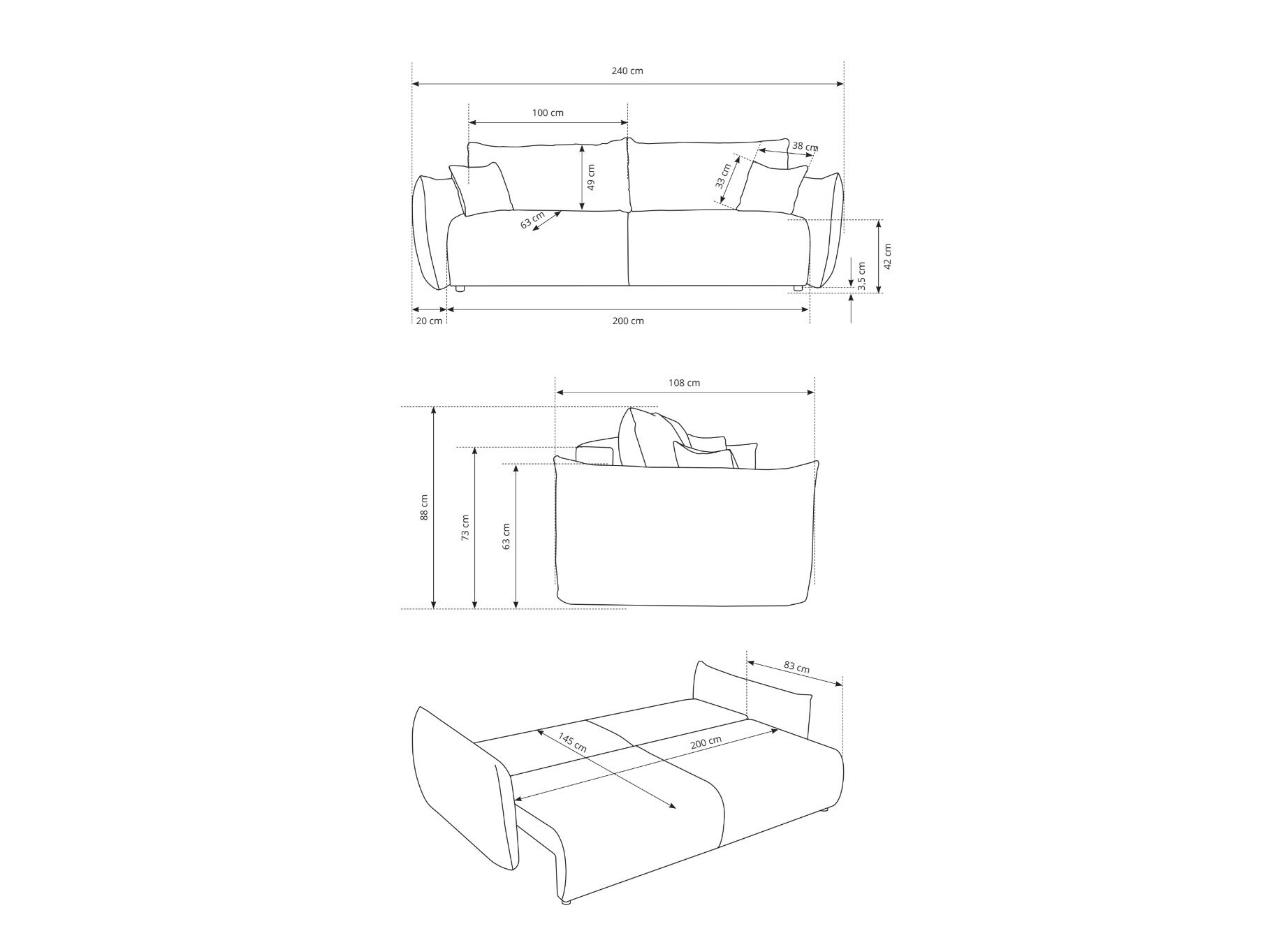 Slaapbank Kingston 150 (Tilia 90)