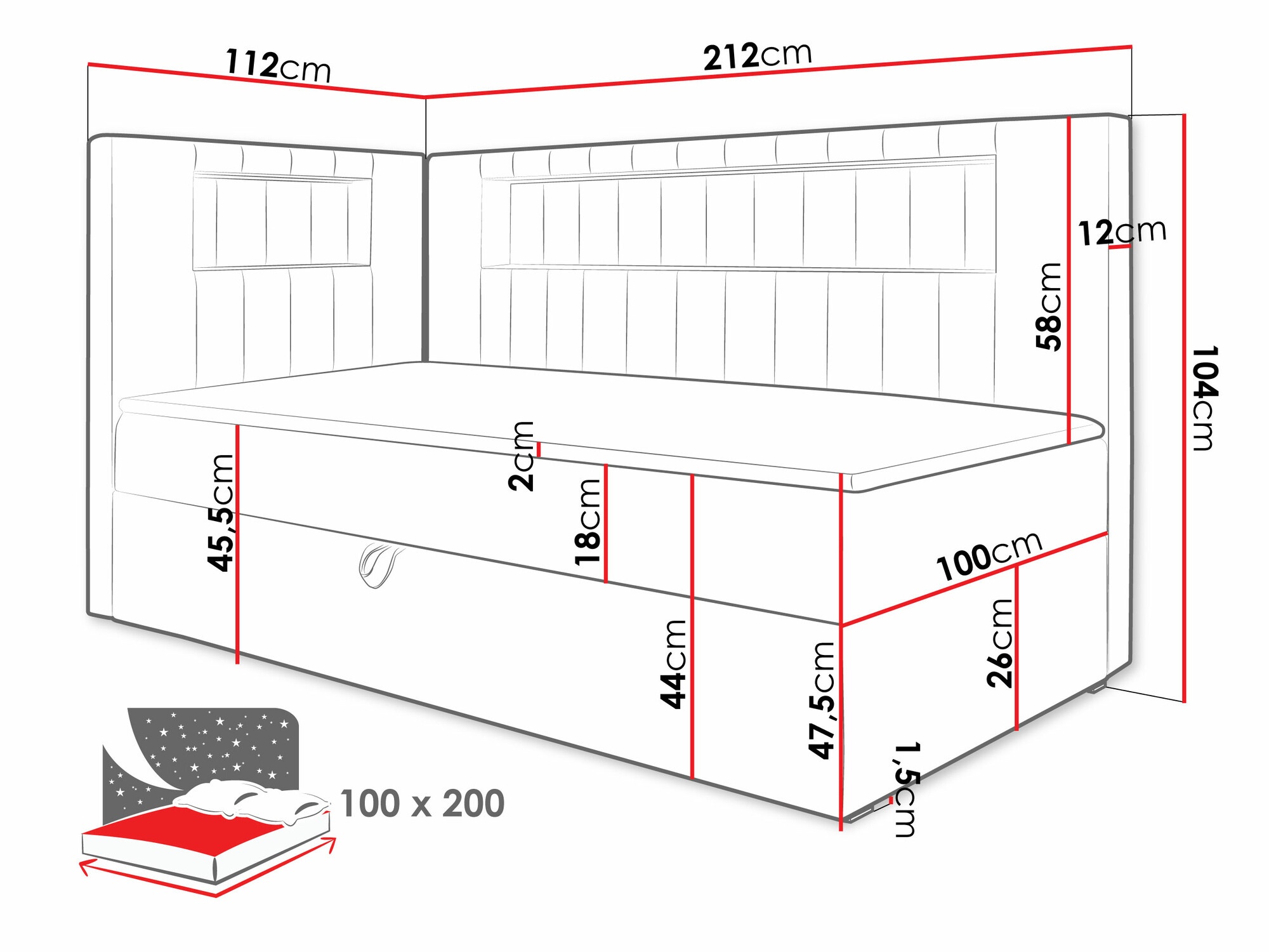 Boxspring Lucus VIII (Soft 017 + Fresh 14)