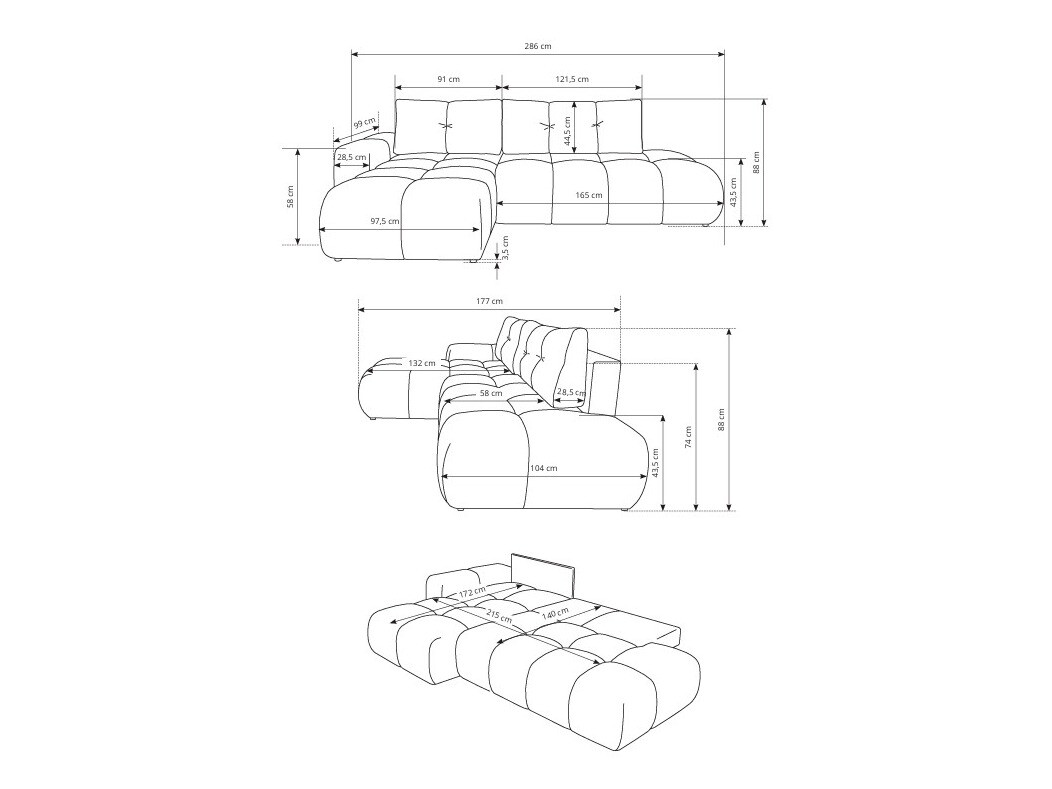 Hoekbank Kingston 156 (Curio 97)