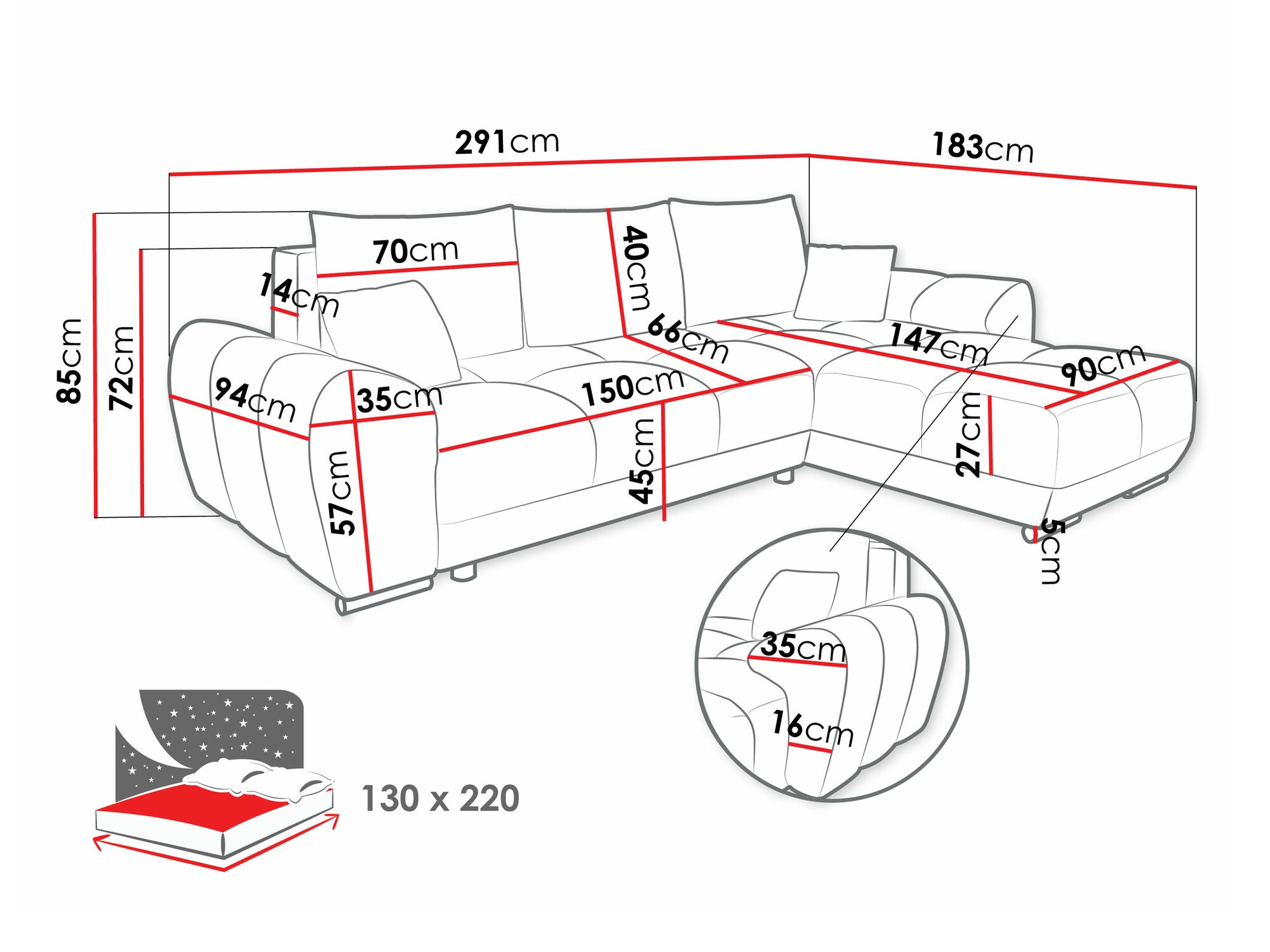 Hoekbank Camden 100 (Velo 633)