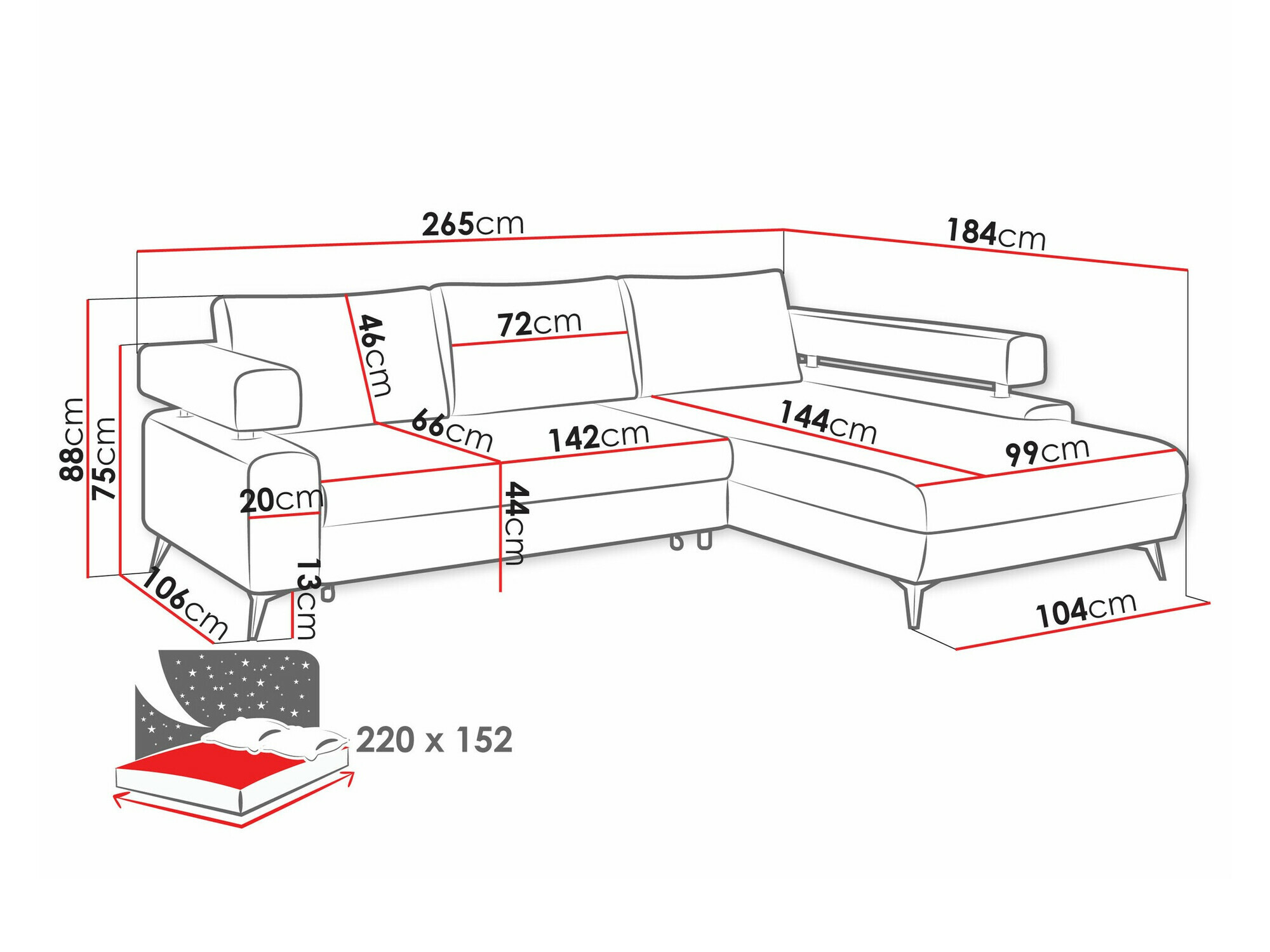 Hoekbank Lincoln 176 (Zetta 300)