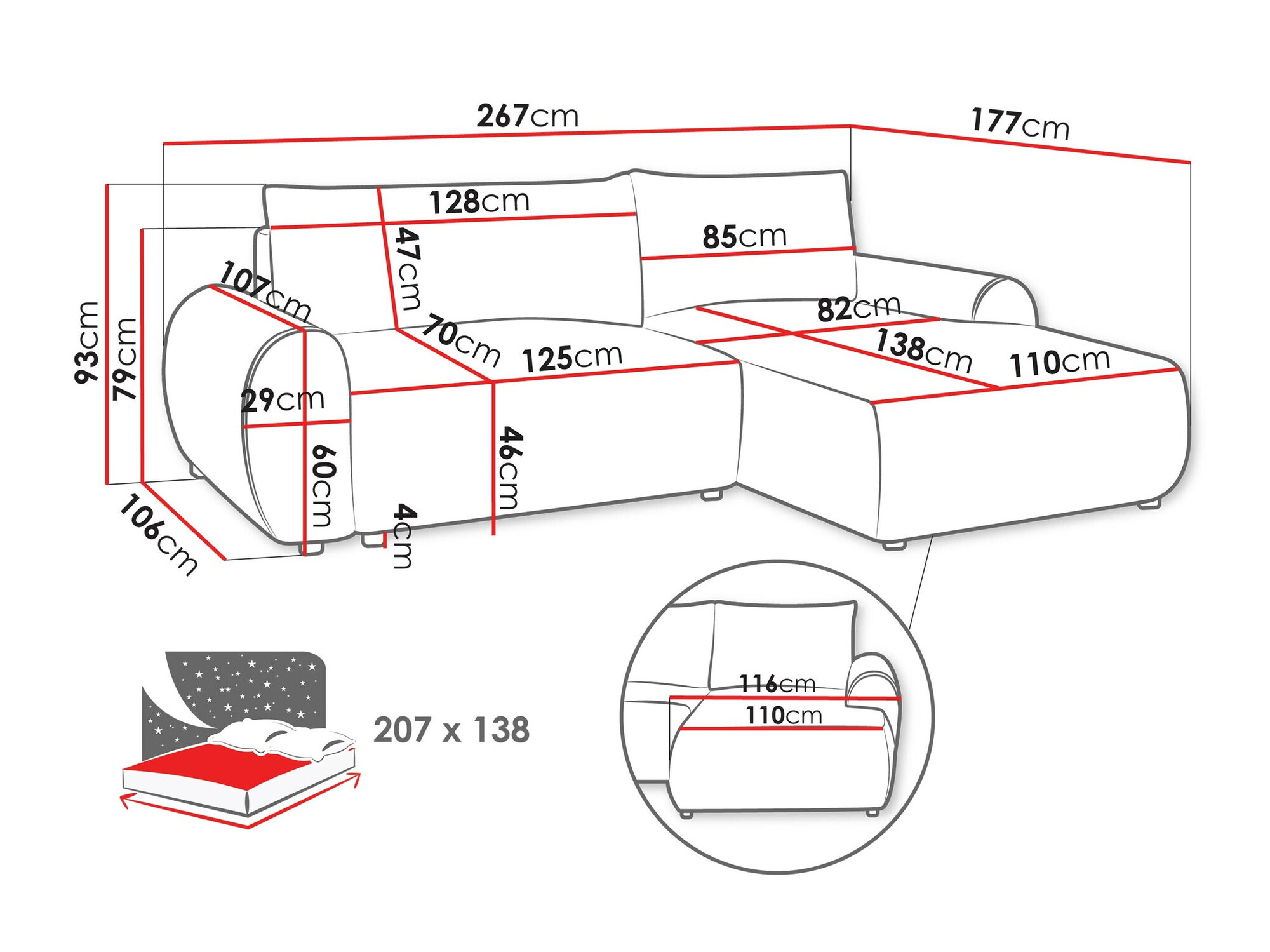 Hoekbank TrendyNest 103 (Tilia 86)