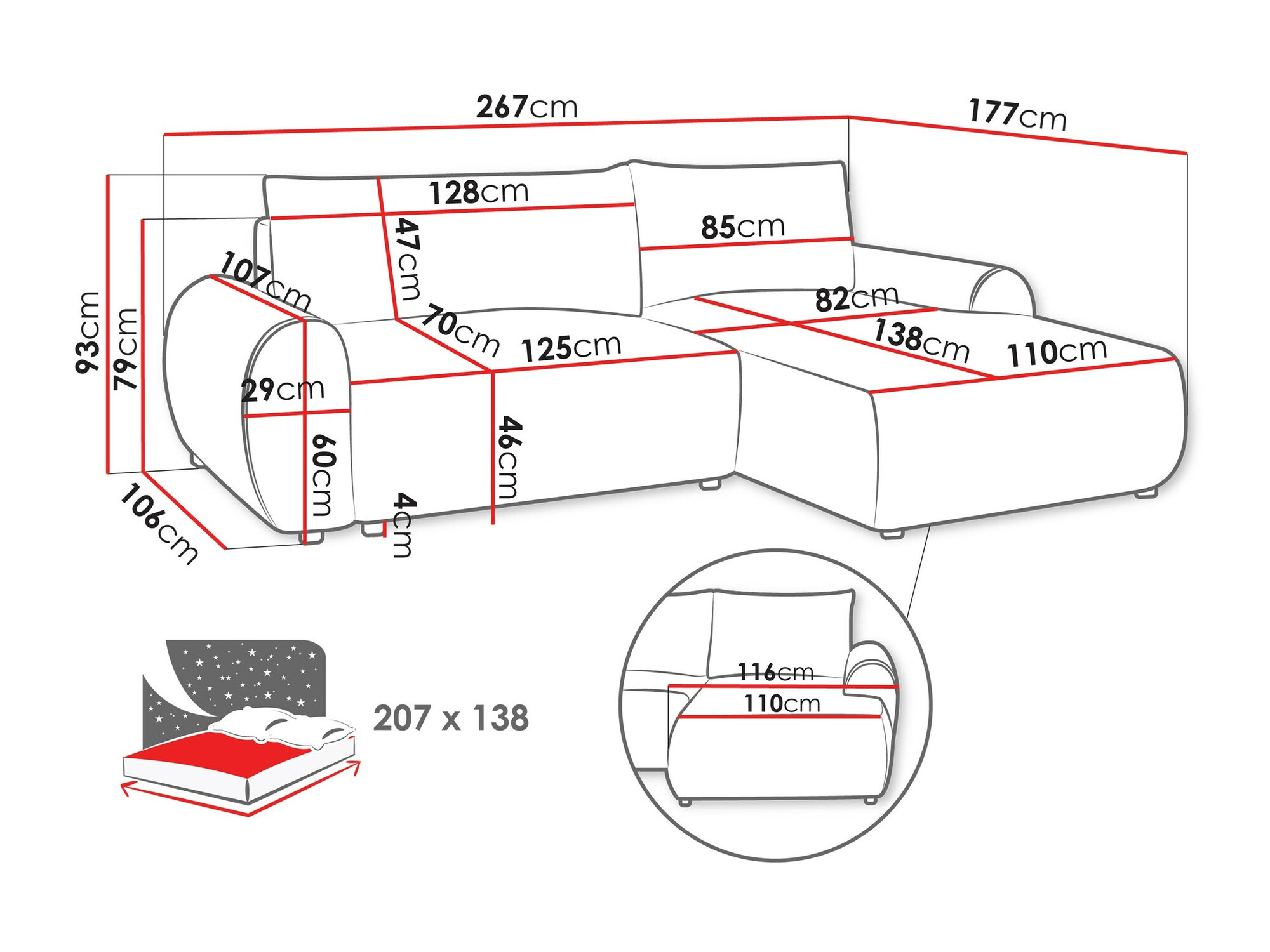 Hoekbank TrendyNest Strigina (Tilia 86)