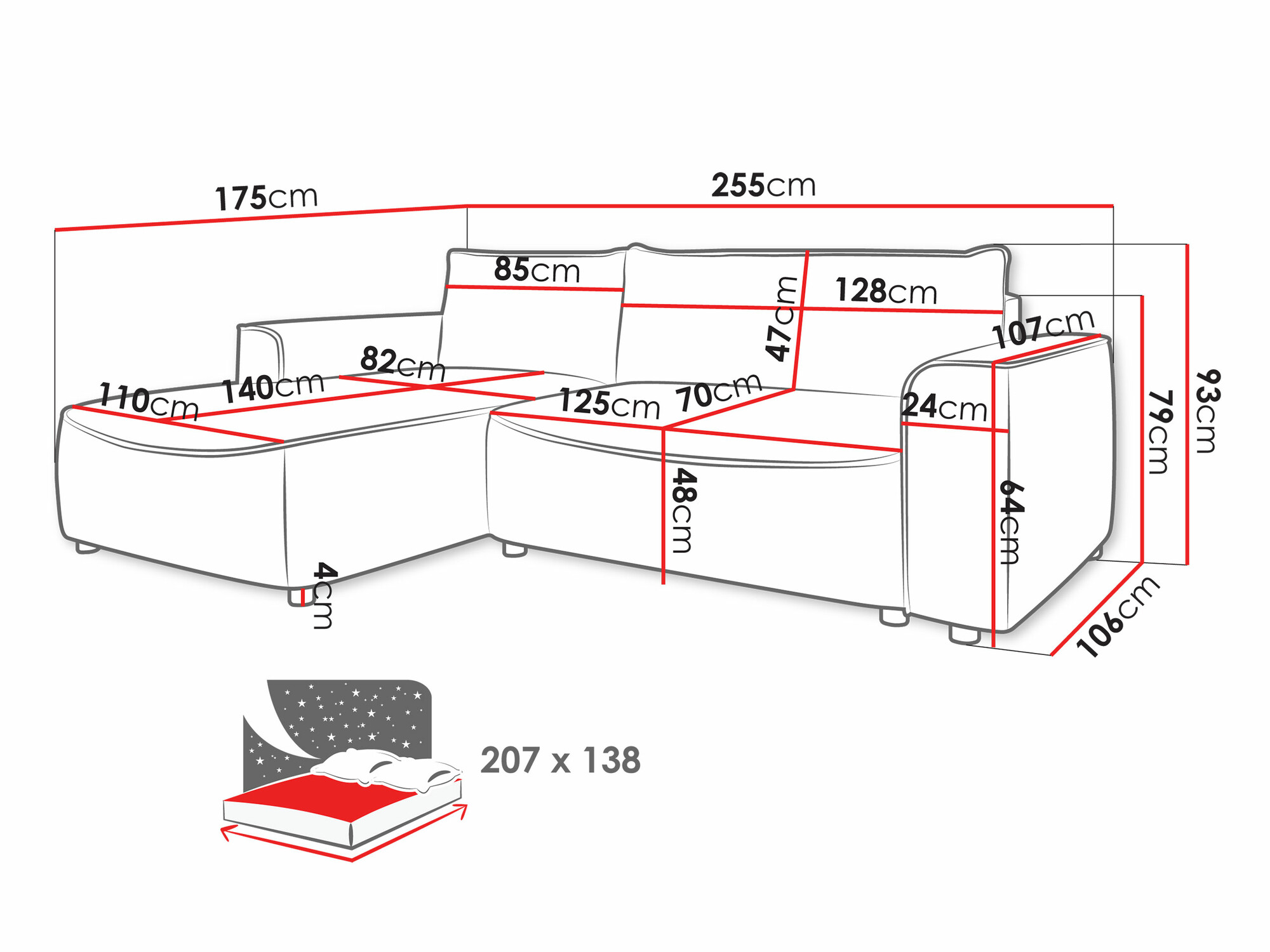 Hoekbank TrendyNest Monacha (Pretty 05)