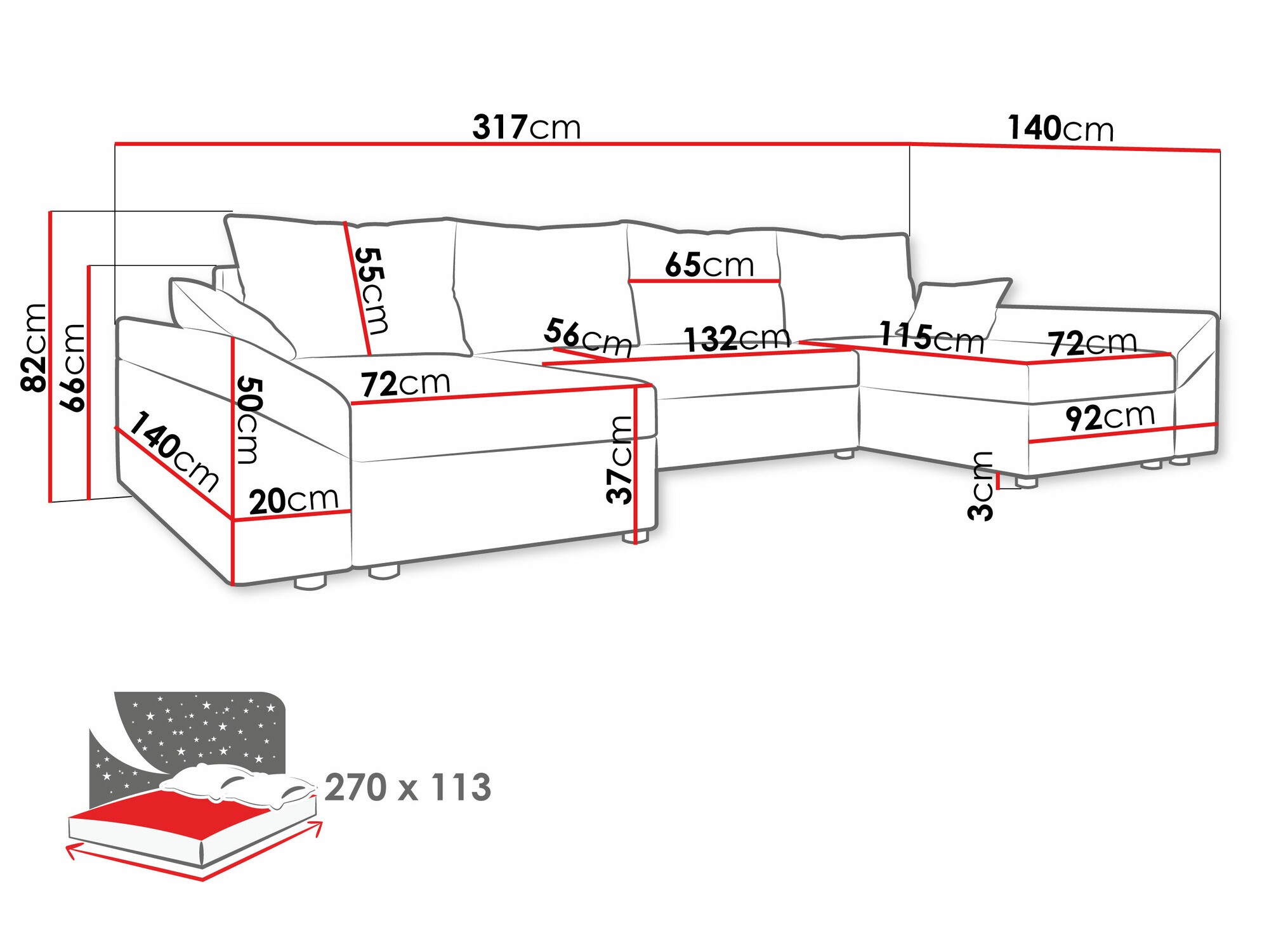 Hoekbank Memphis 105 (Alova 04 + Alova 36)
