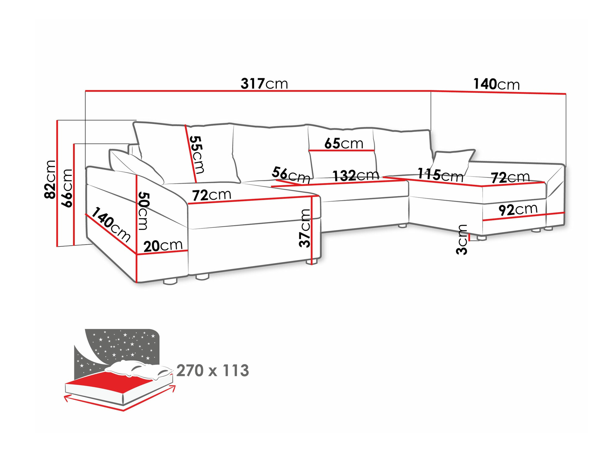 Hoekbank Memphis 105 (Alova 07 + Alova 68)