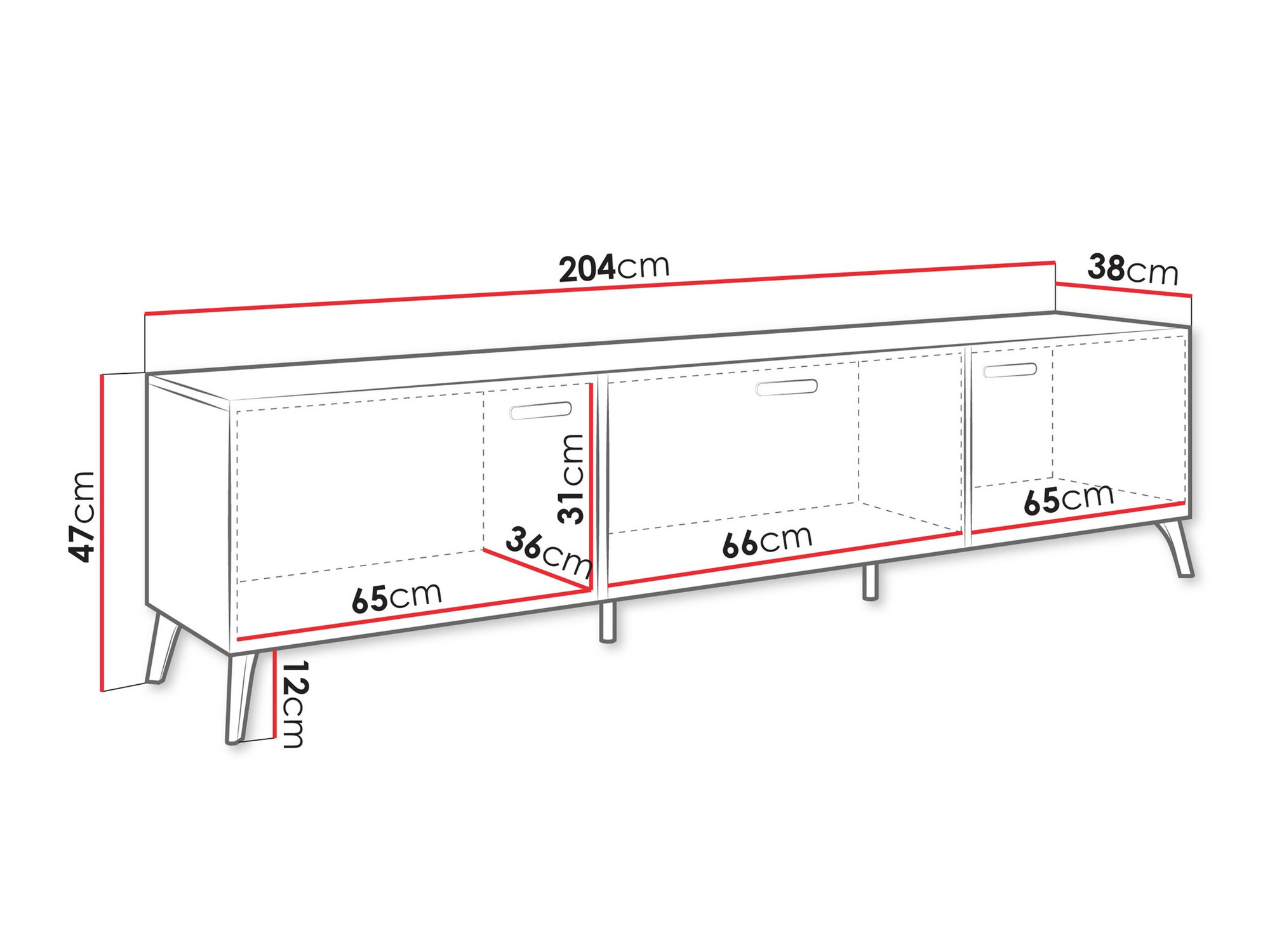 TV-meubel Comfivo Teslomo 110 (Wit + Glanzend wit)