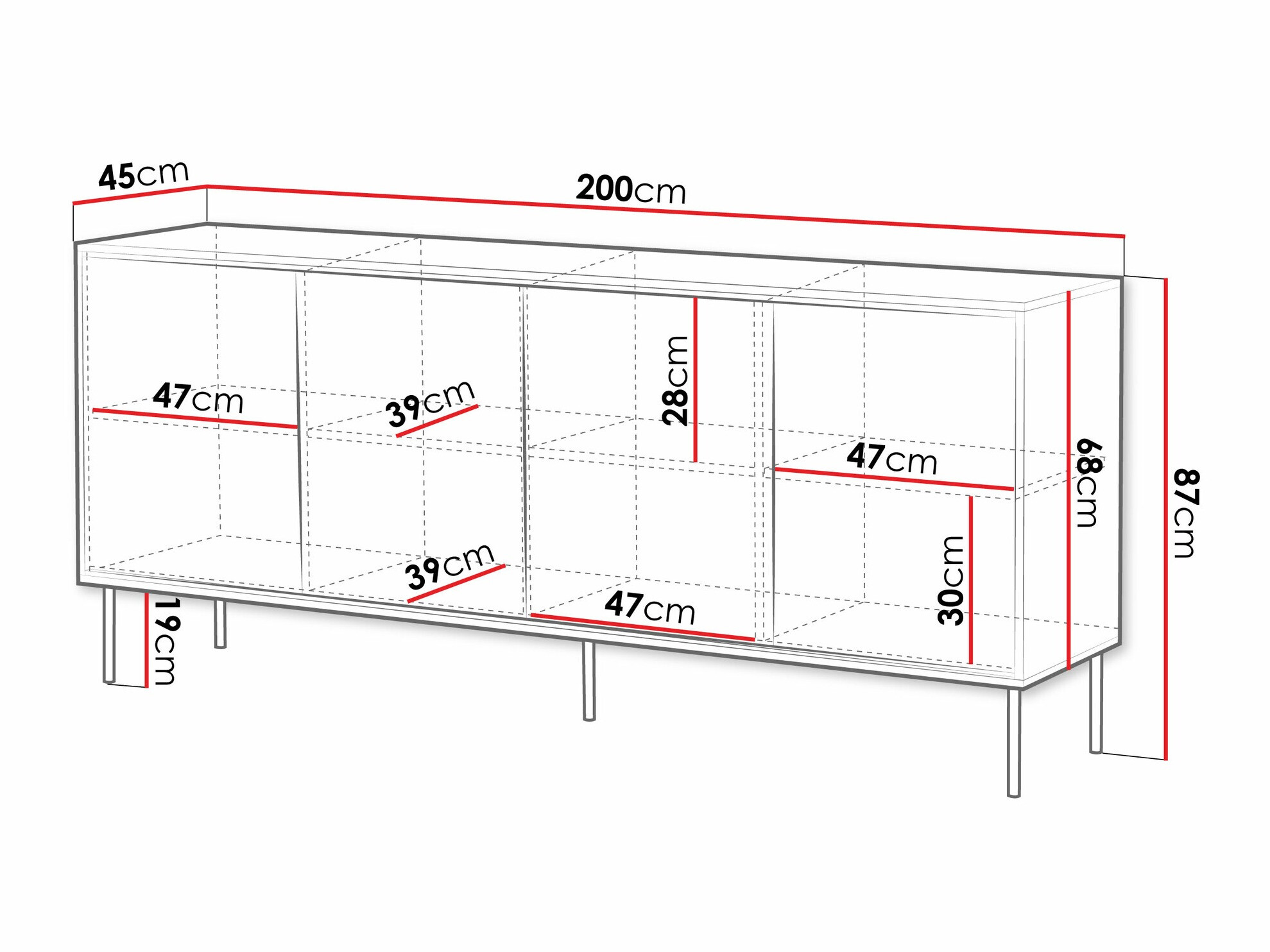 Dressoir Charlotte 208 (Wit)
