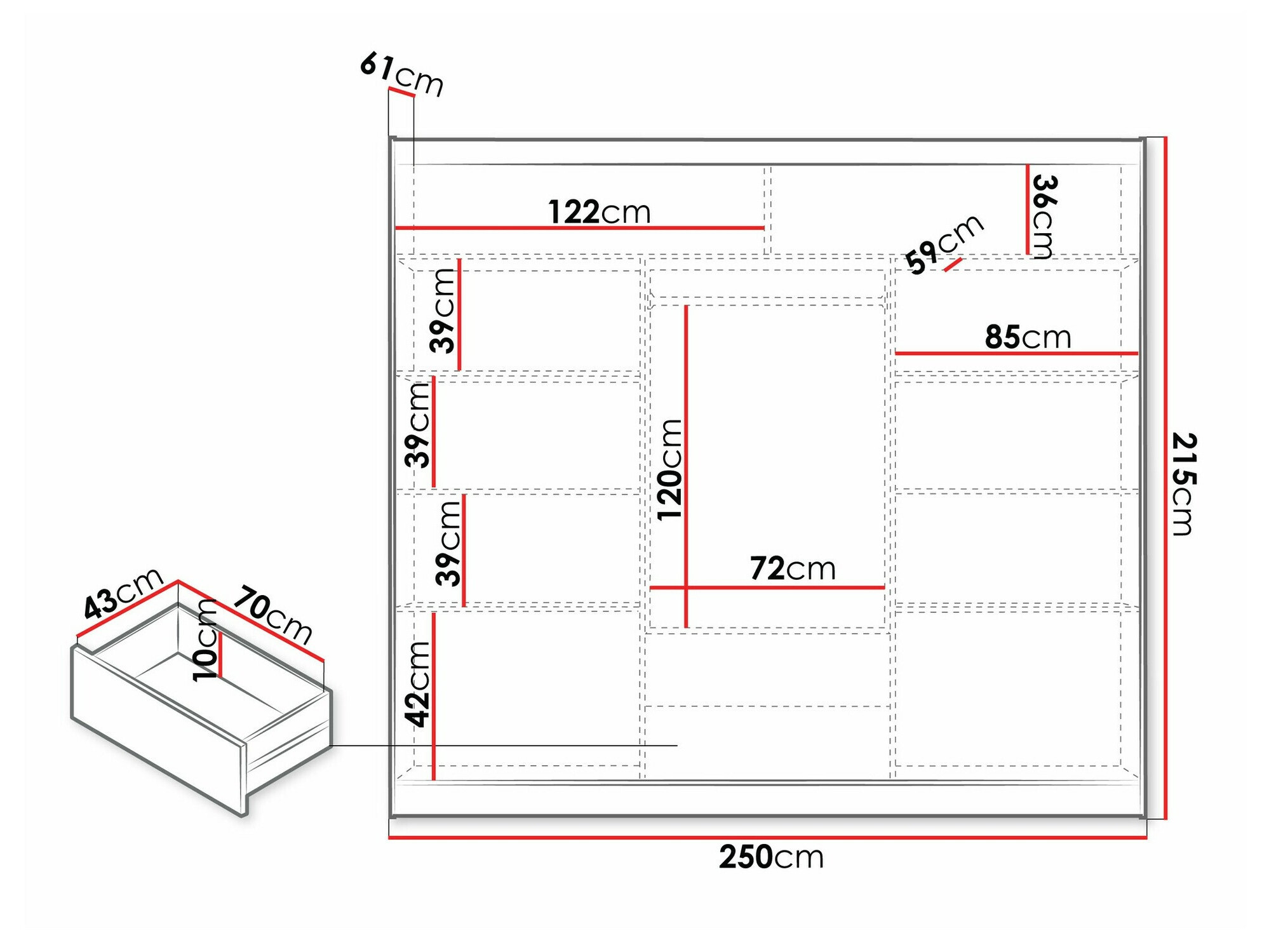 Kledingkast Honolulu 194 (250 cm)