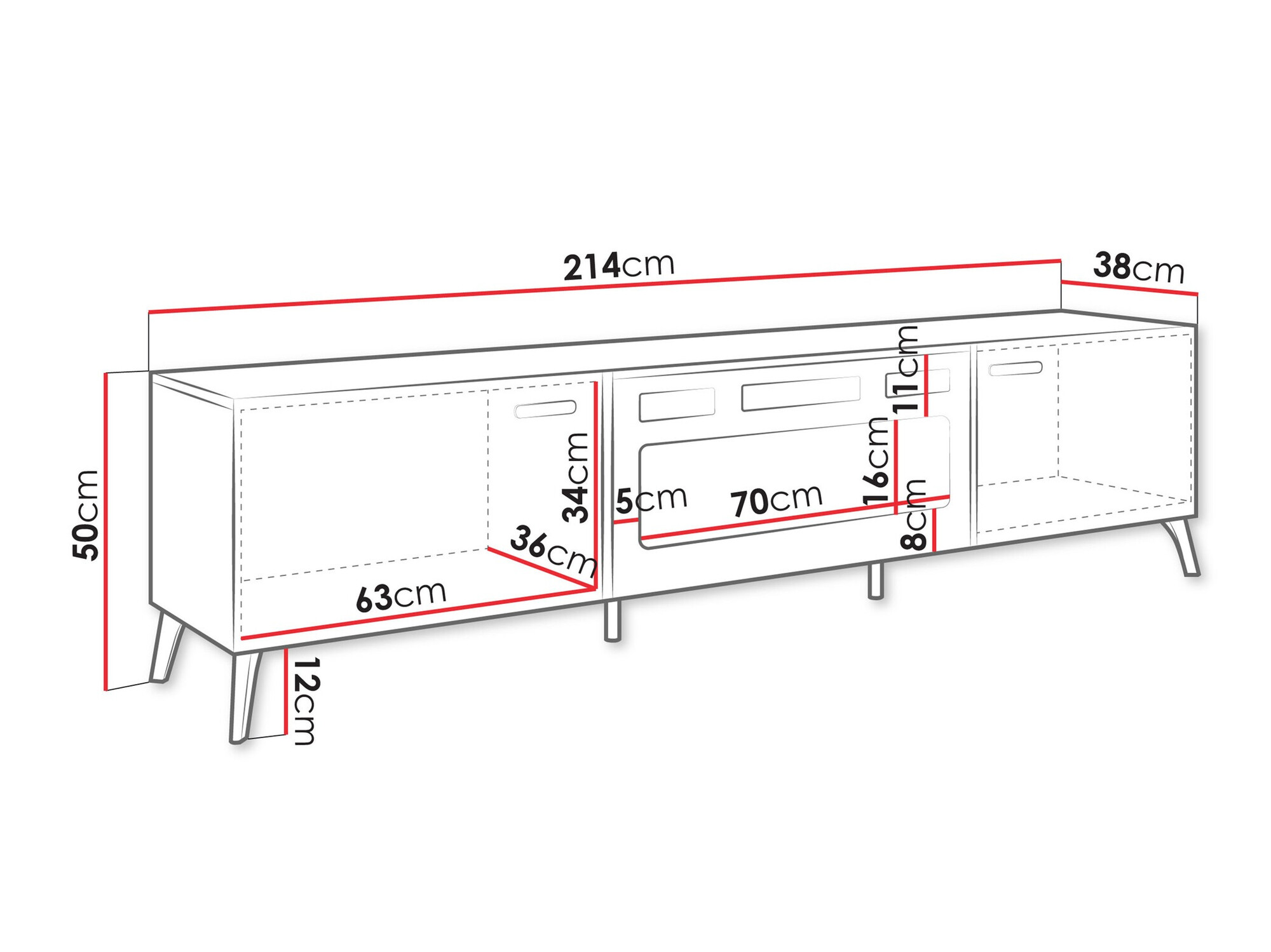 TV-meubel Comfivo Capella III (Wit + Glanzend wit)
