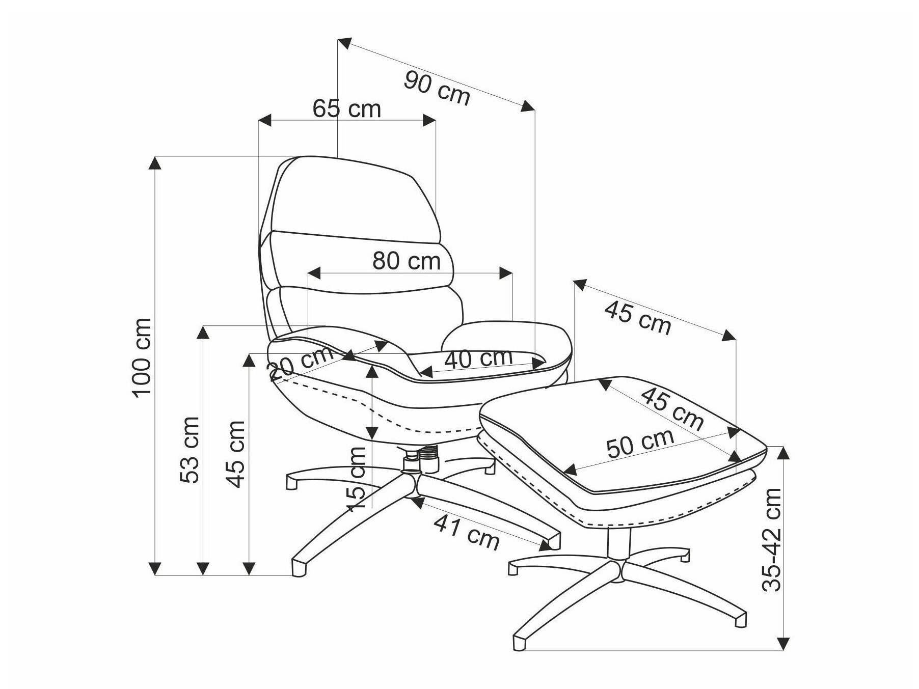 Fauteuil Houston 1883 (Grijs)