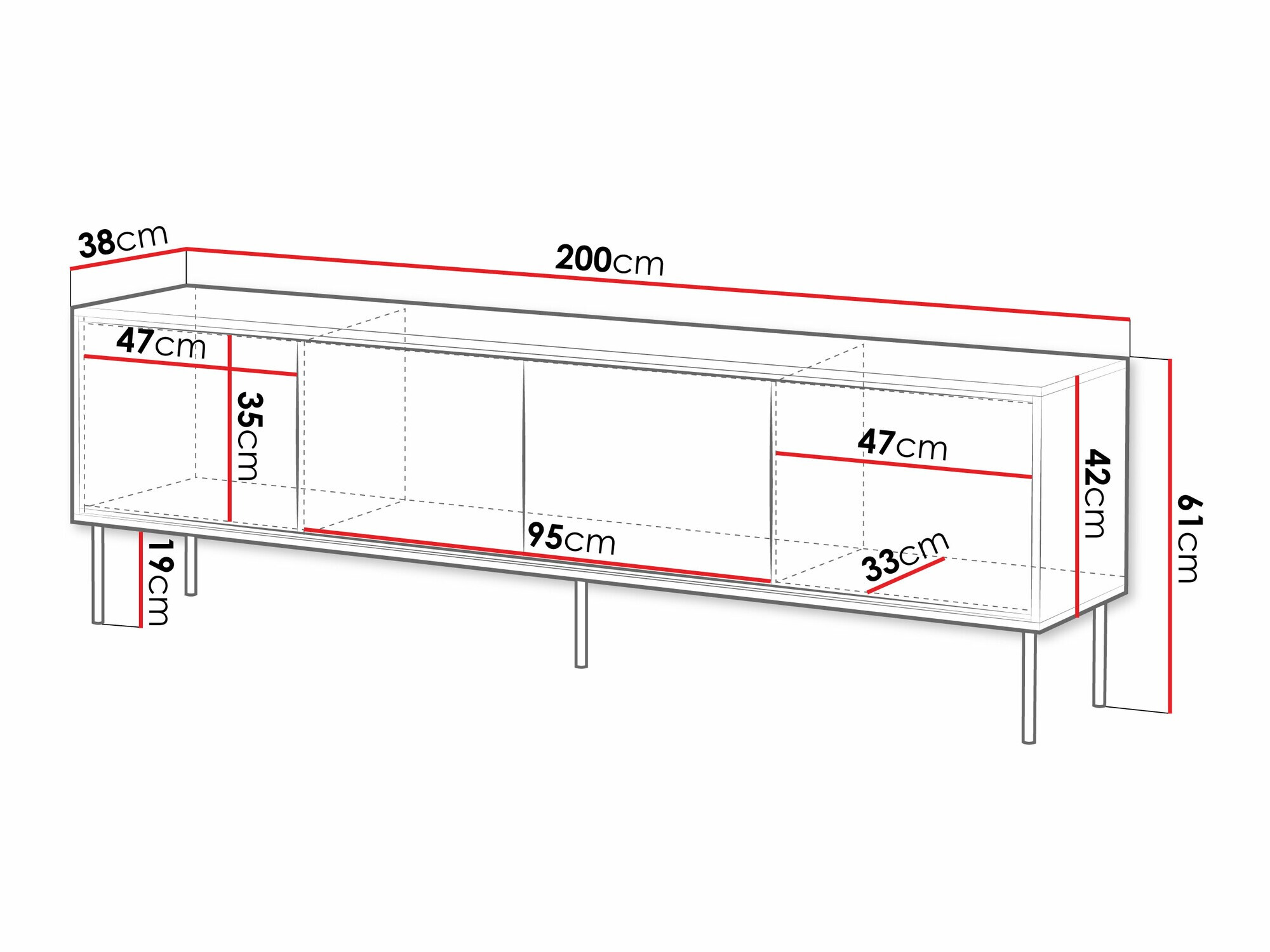 TV-meubel Charlotte 209 (Kasjmier)