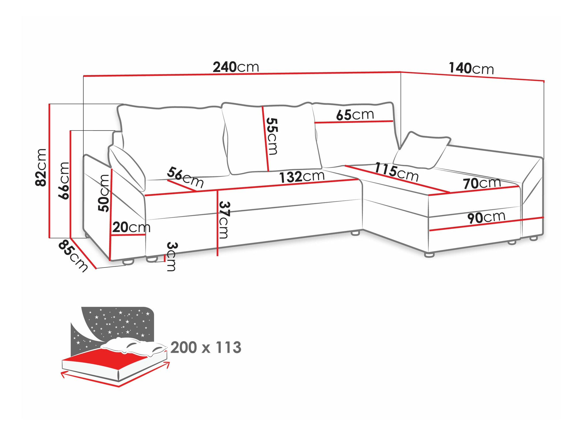 Hoekbank Memphis 104 (Poso 22)