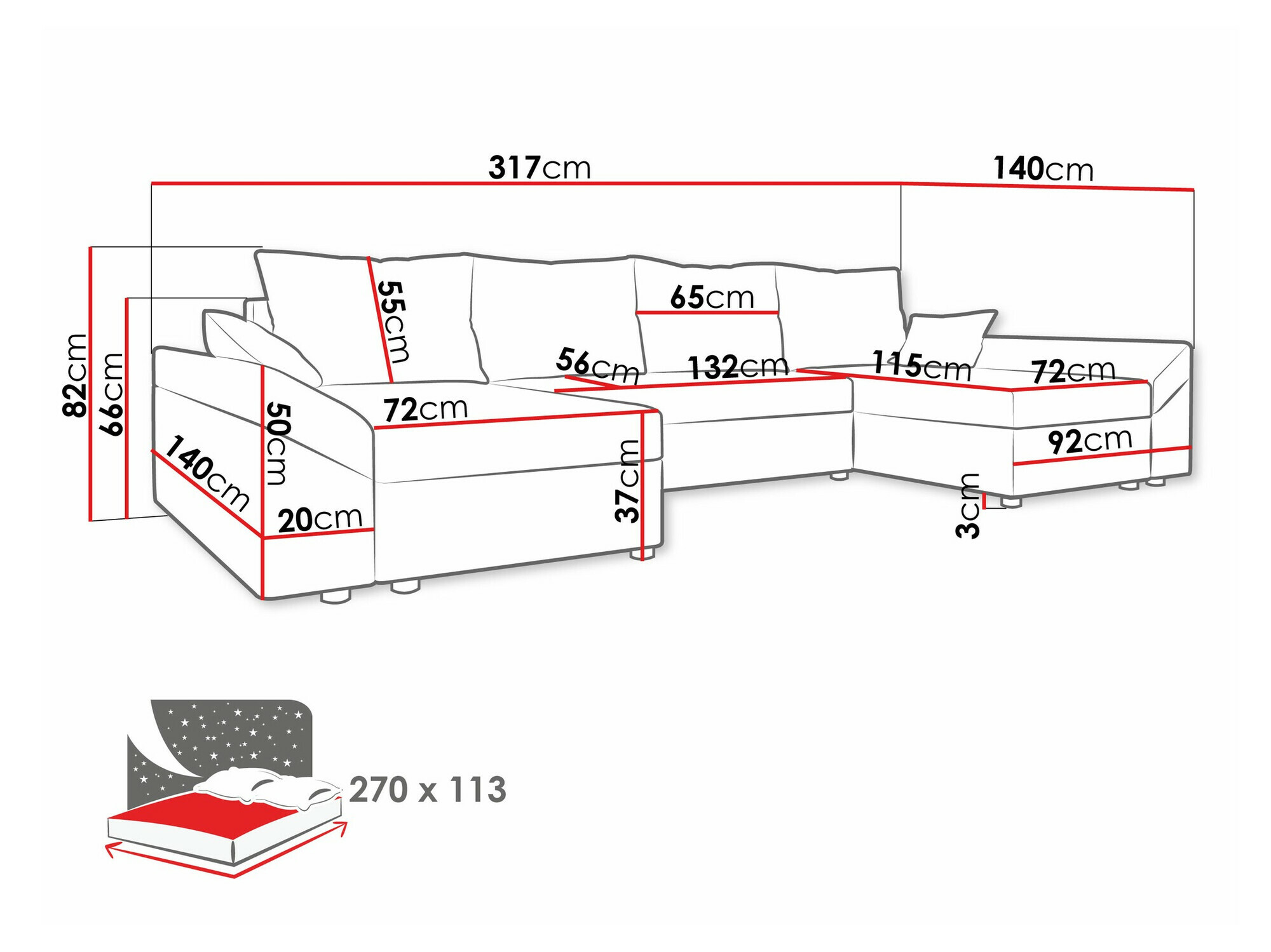 Hoekbank Memphis 131 (Kronos 07)