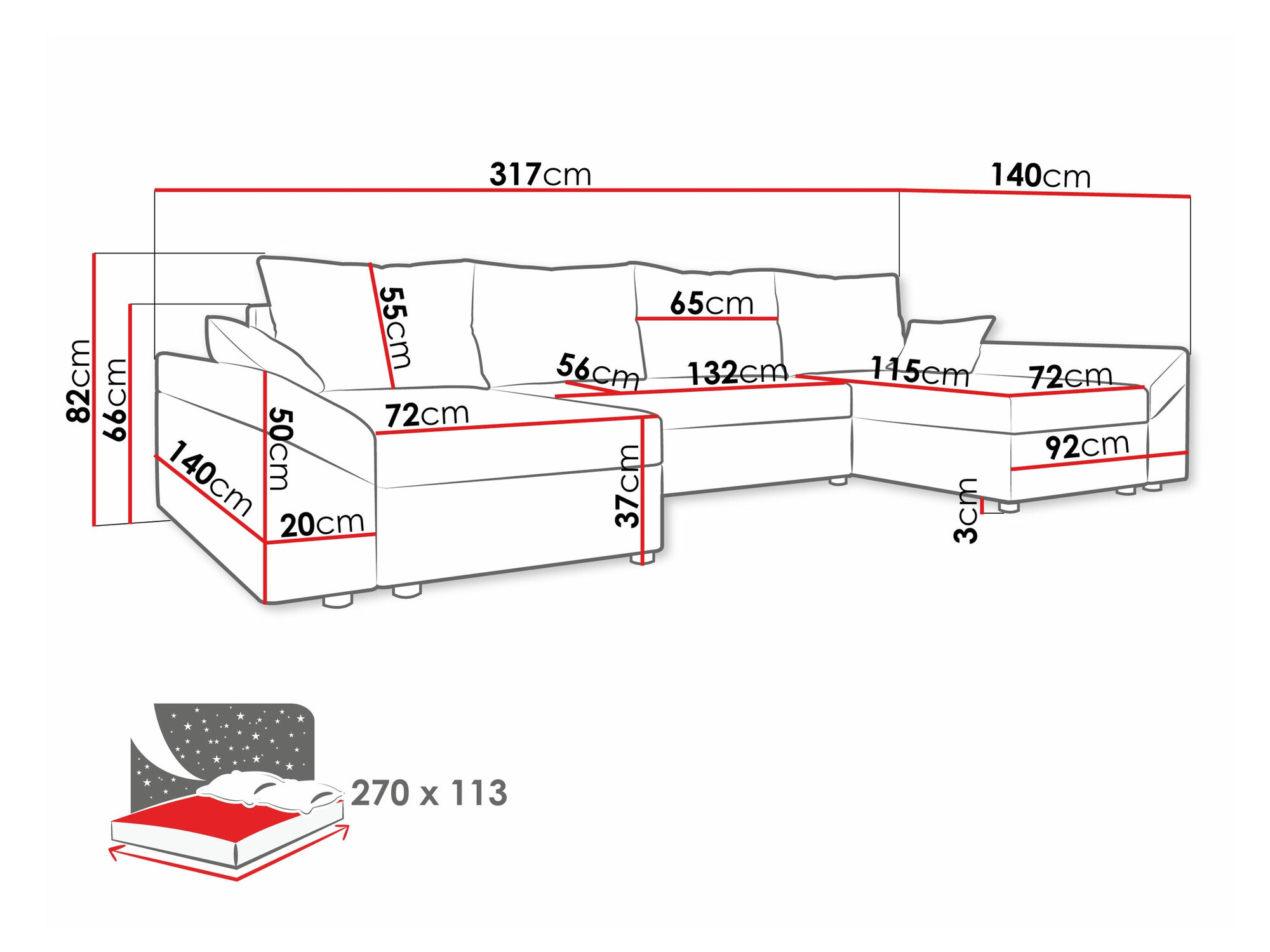 Hoekbank Memphis 131 (Muna 14 + Muna 10)