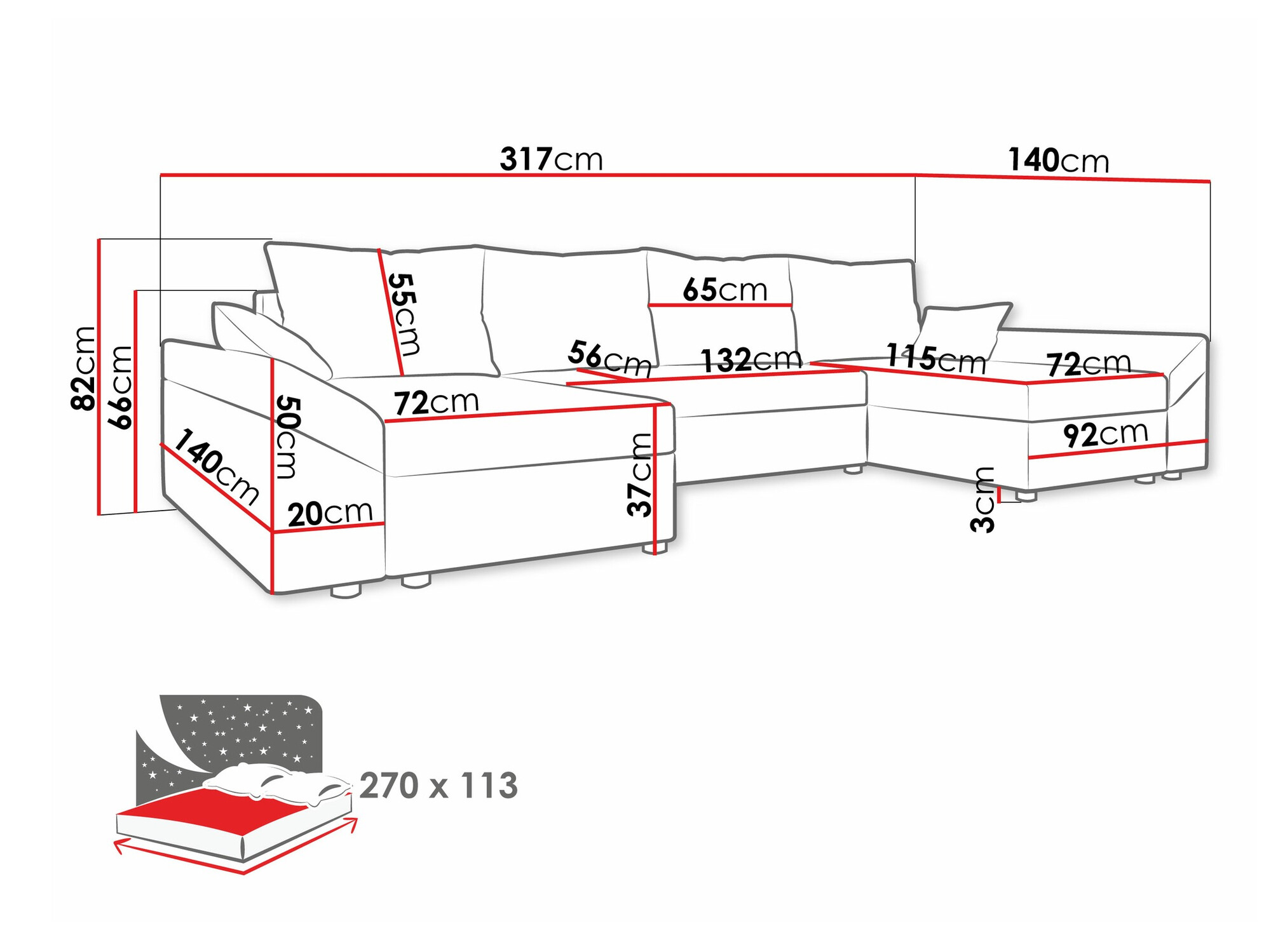 Hoekbank Memphis 131 (Paros 06)
