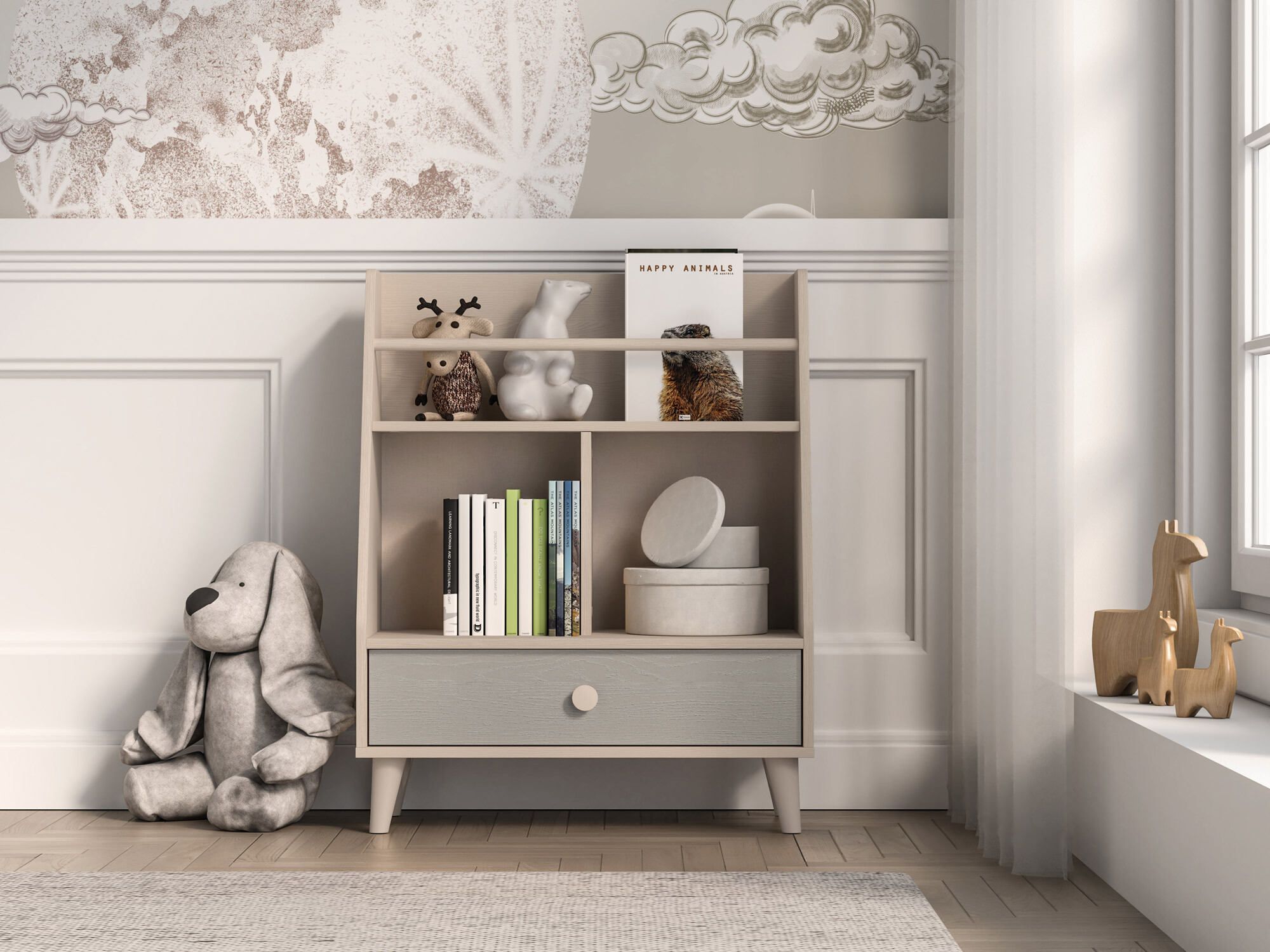 Boekenkast Tortoli 107 (Grijs)