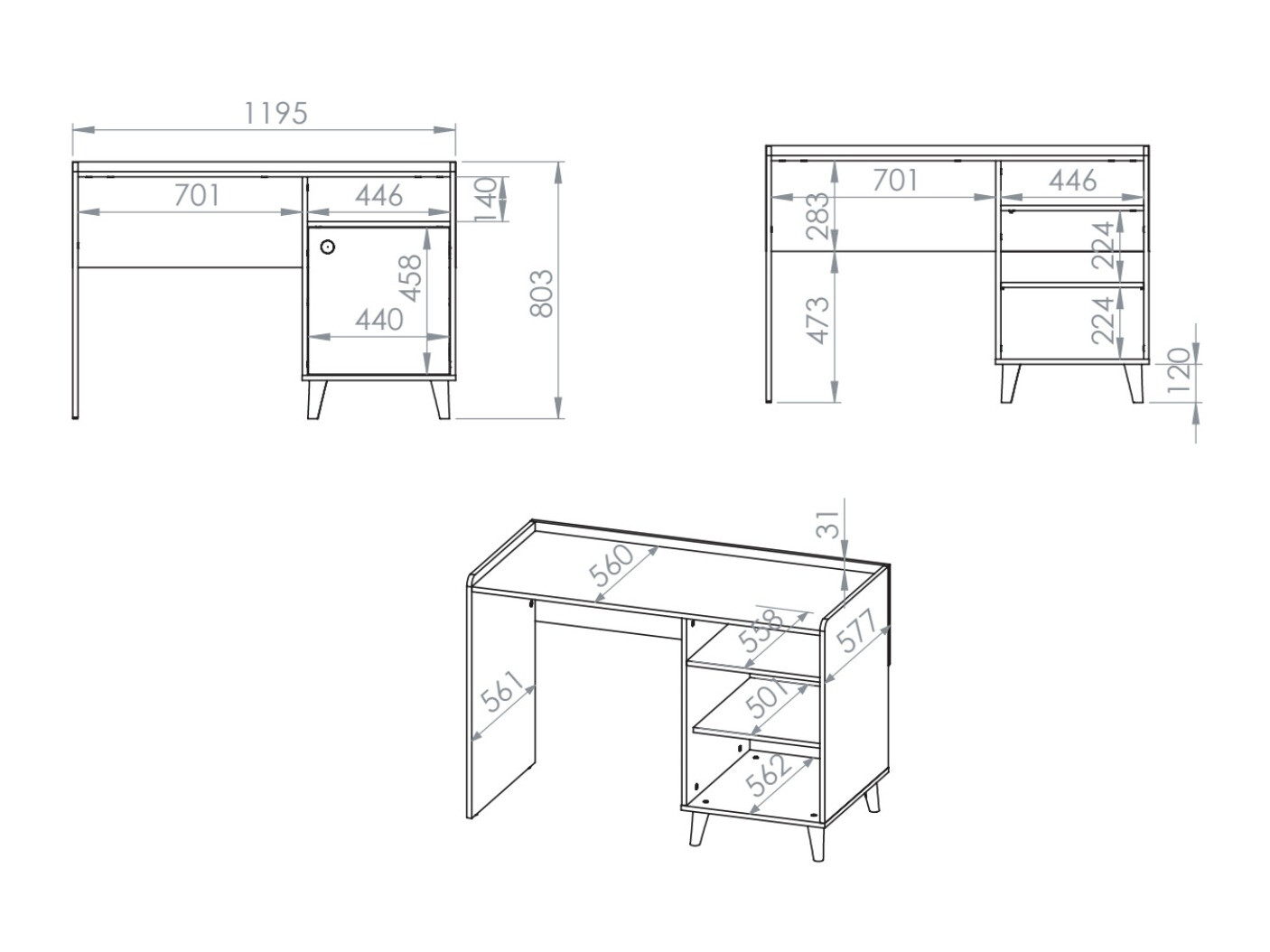 Bureau Tortoli 106 (Roze)