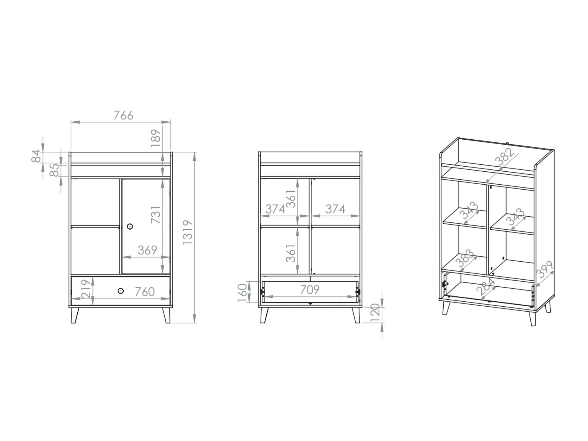 Dressoir Tortoli 103 (Grijs)