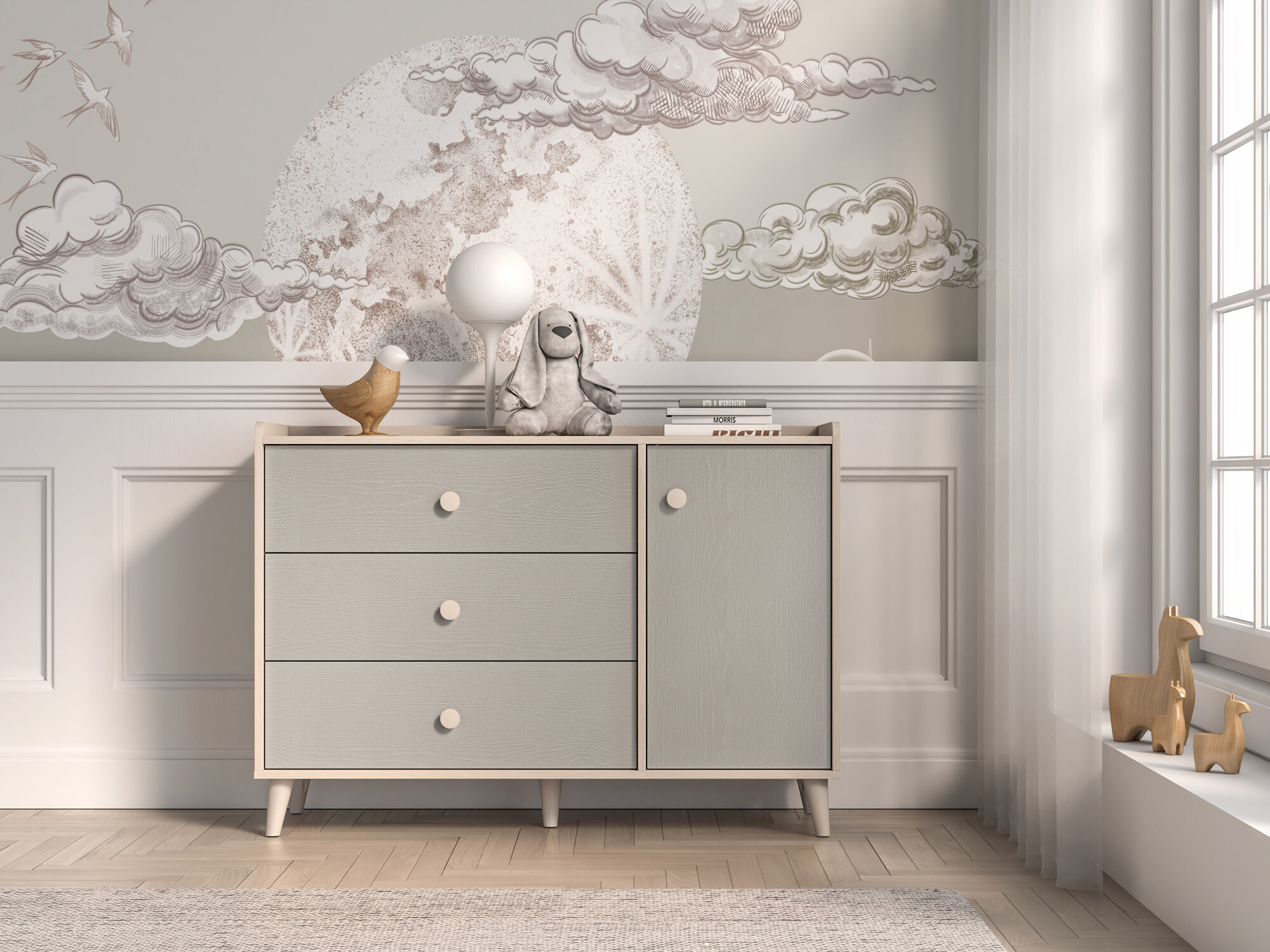 Ladekast Tortoli 104 (Grijs)