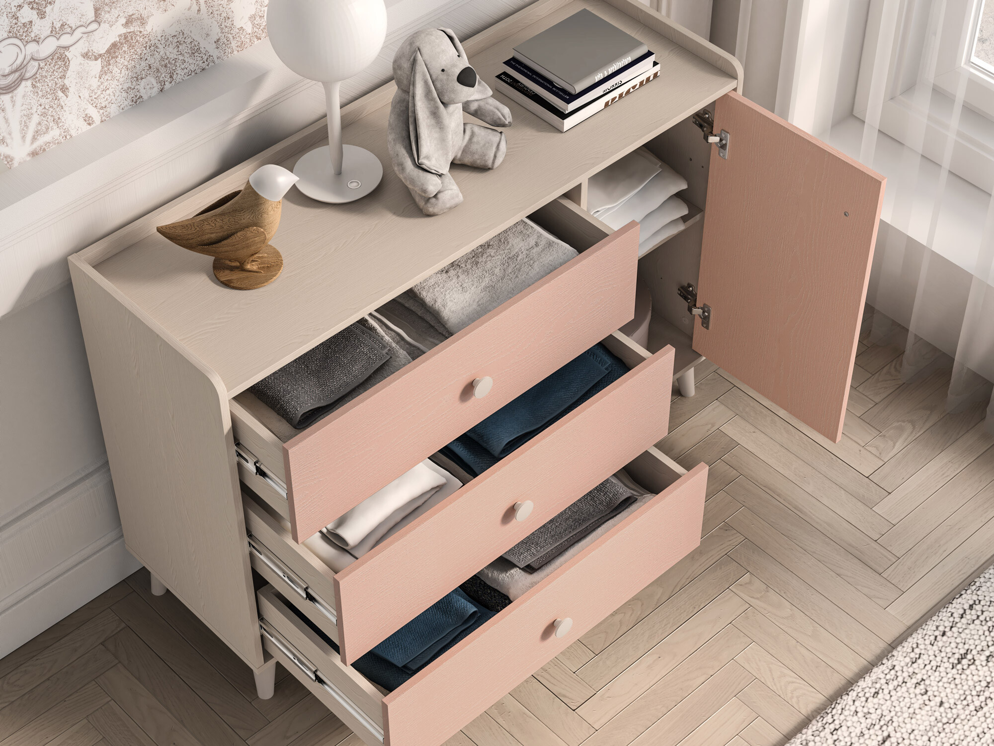 Ladekast Tortoli 104 (Roze)