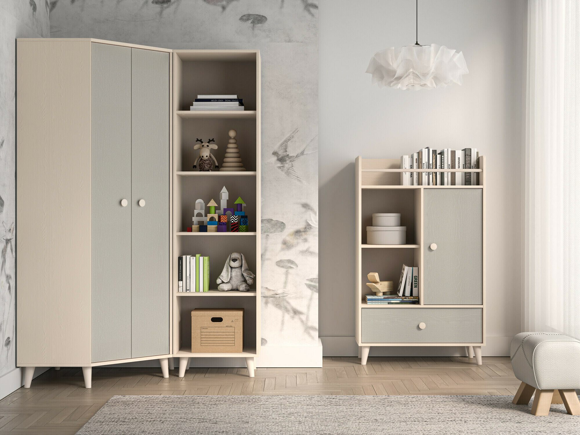 De reeks van de kinderkamer Tortoli 113 (Grijs)