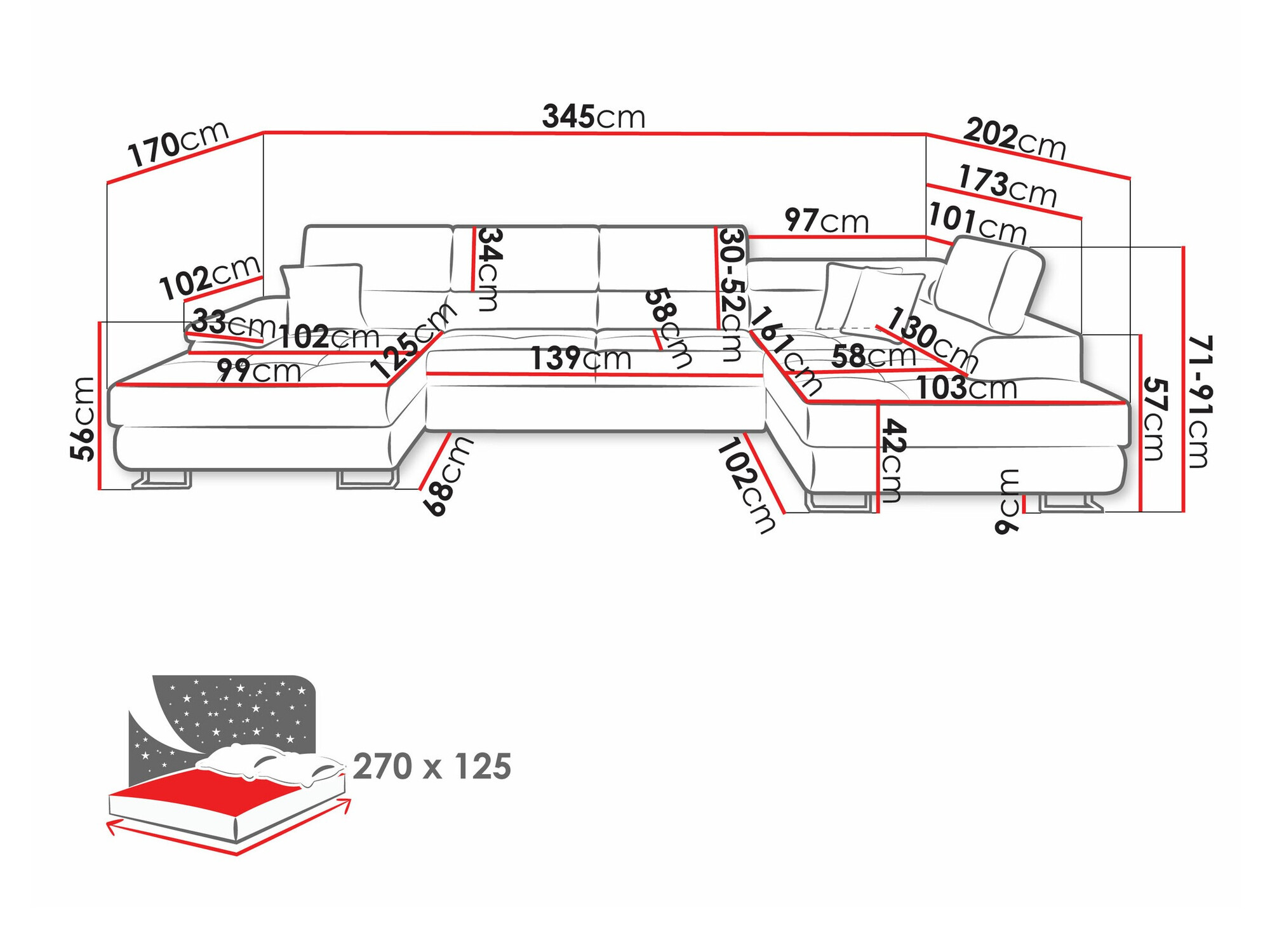 Hoekbank Comfivo Ruta IV (Soft 017 + Lux 05)