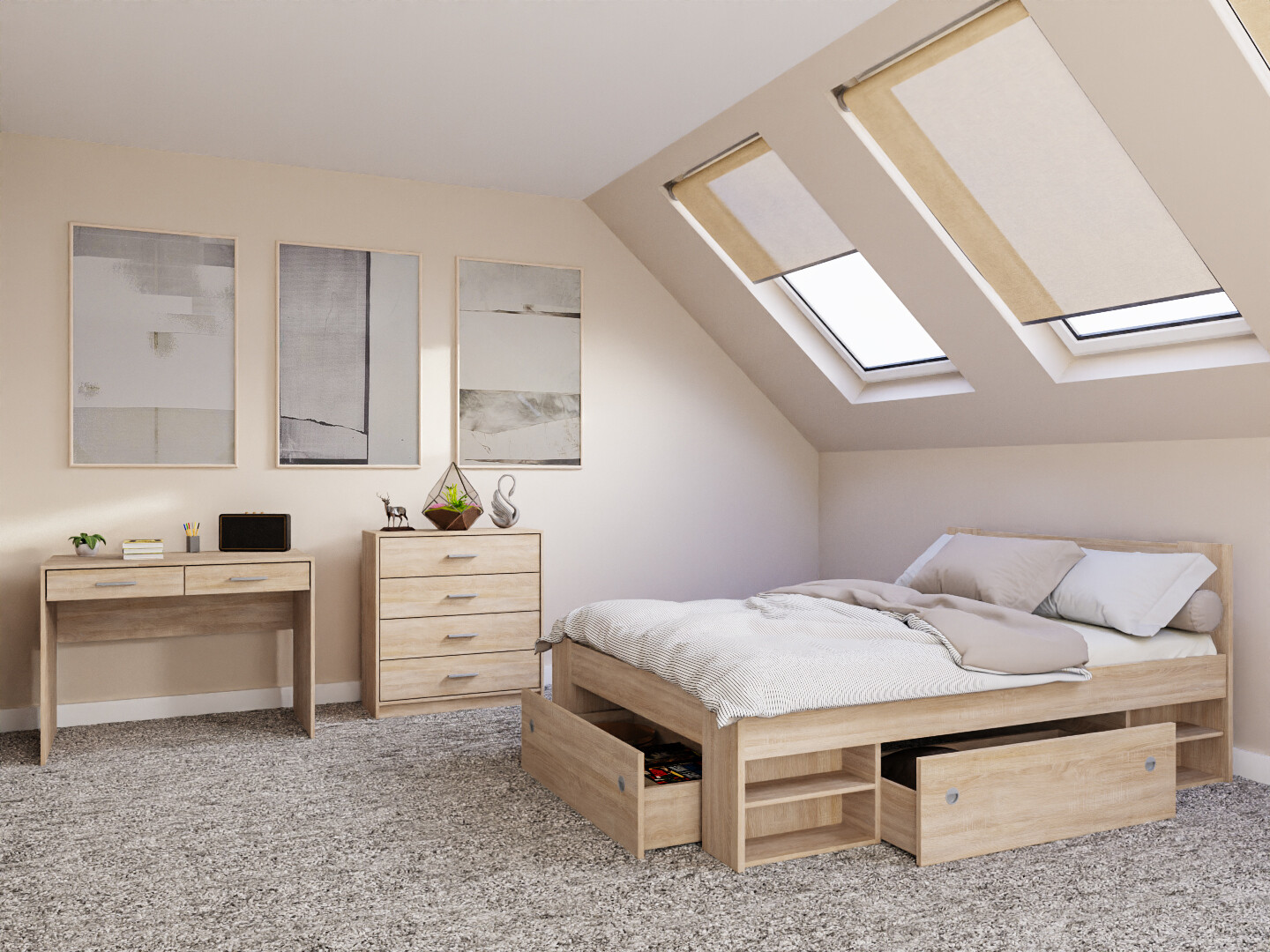 Slaapkamer set Novsore 155 (Sonoma eik)