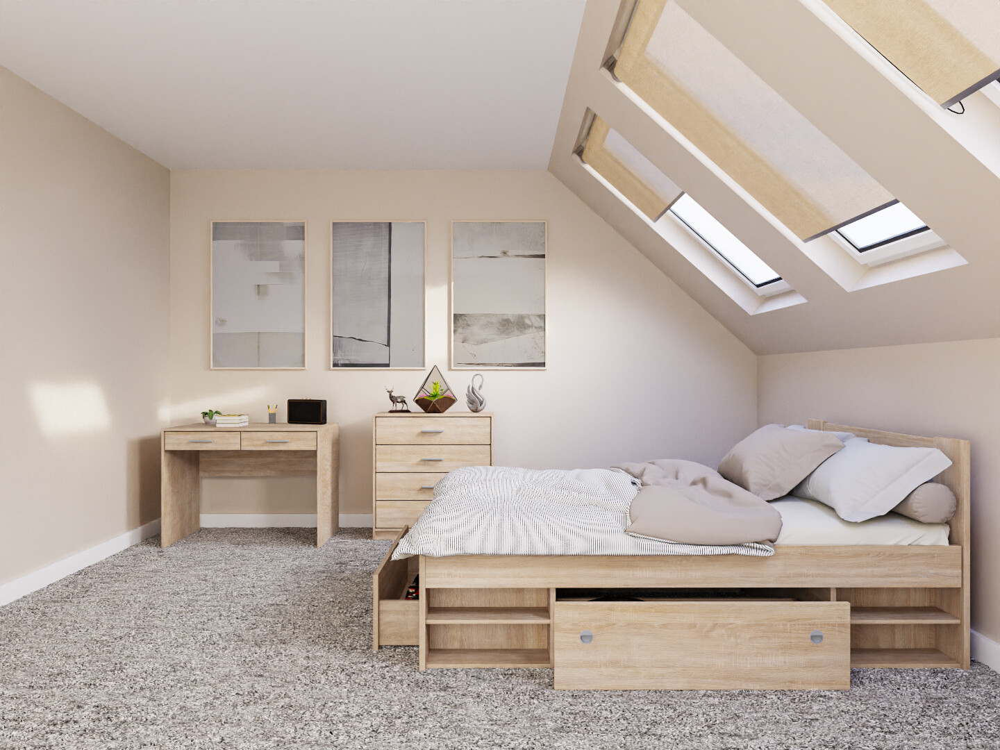 Slaapkamer set Novsore 155 (Sonoma eik)