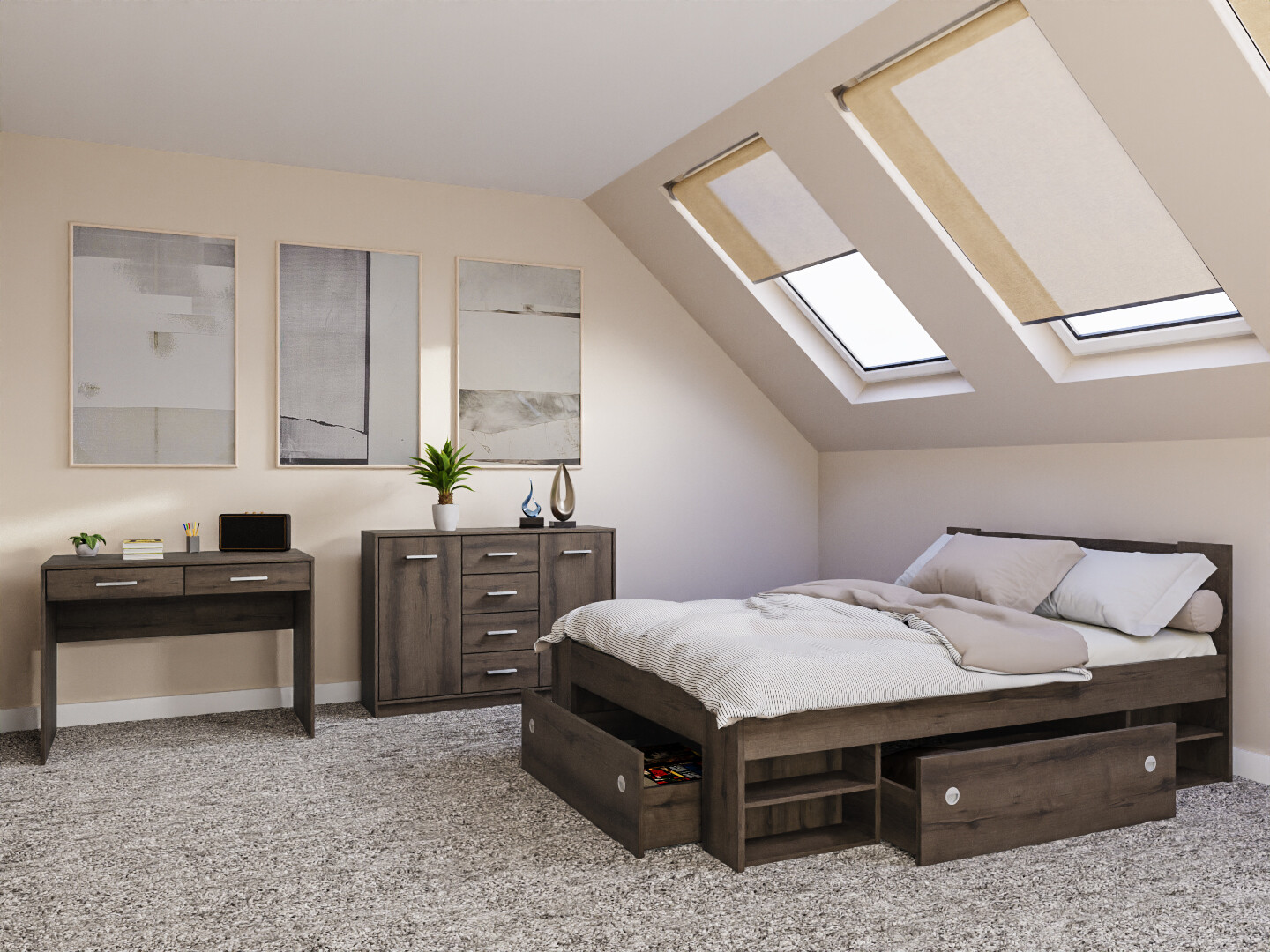 Slaapkamer set Novsore 156 (Donkere eik)