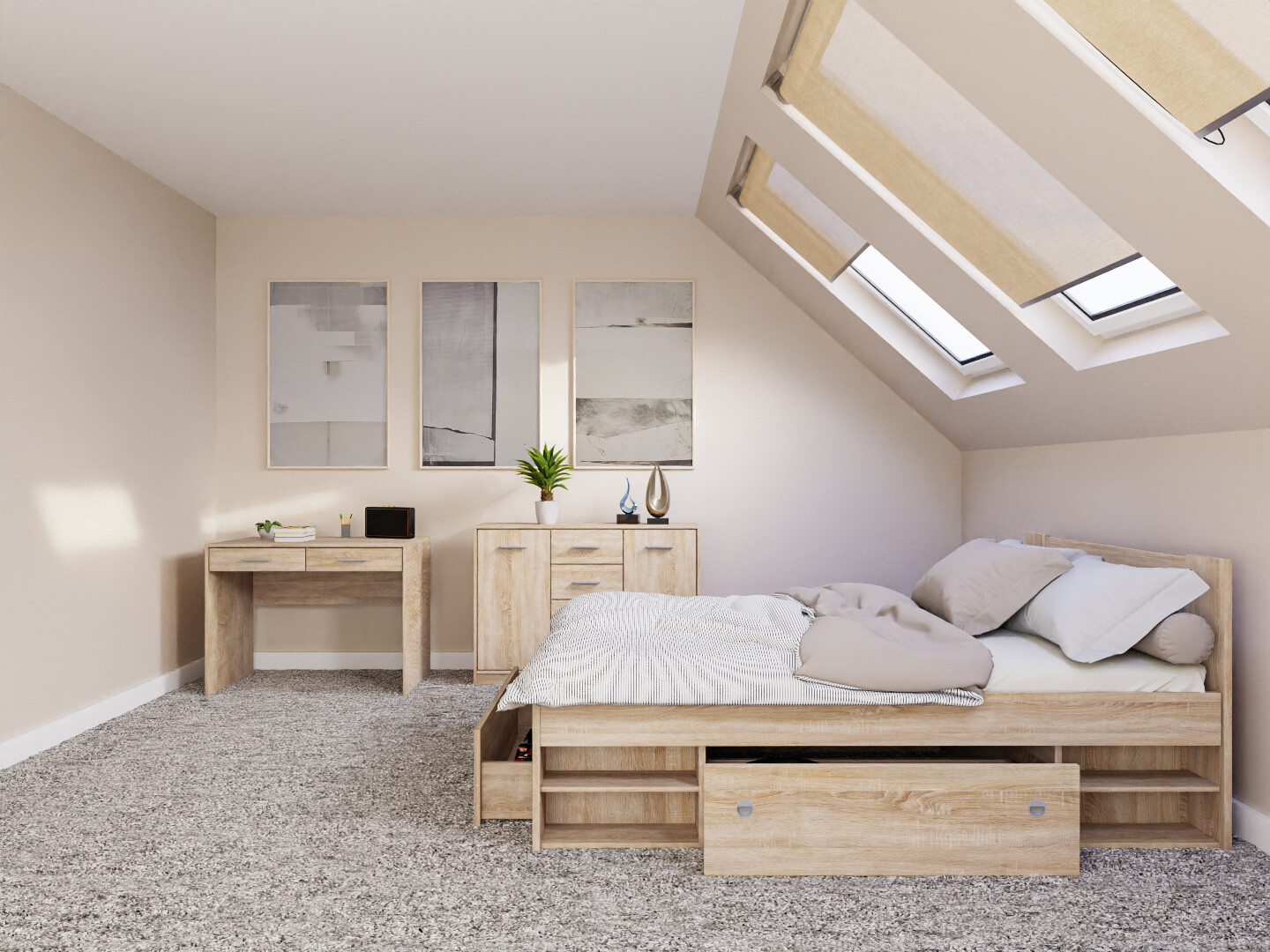 Slaapkamer set Novsore 156 (Sonoma eik)