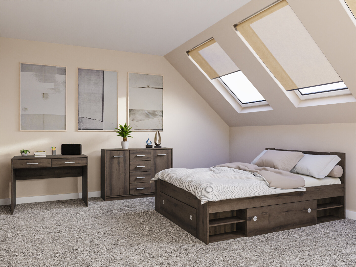 Slaapkamerset Novsore 156 (Donkere eik)