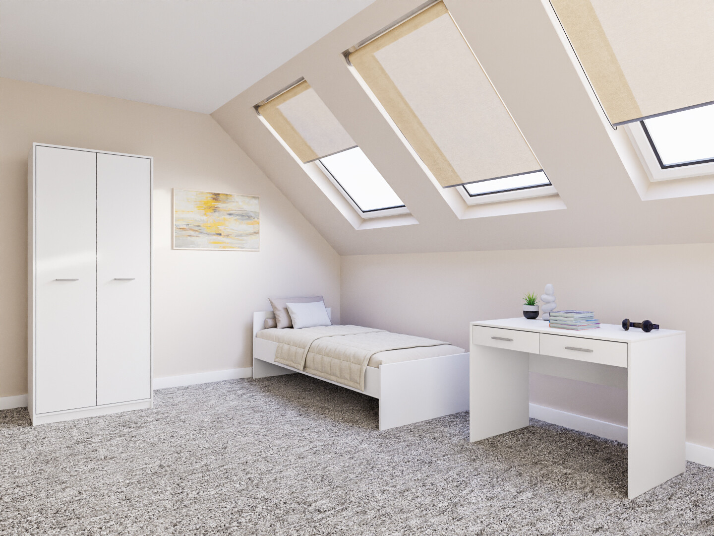 Slaapkamer set Novsore 157 (Wit)