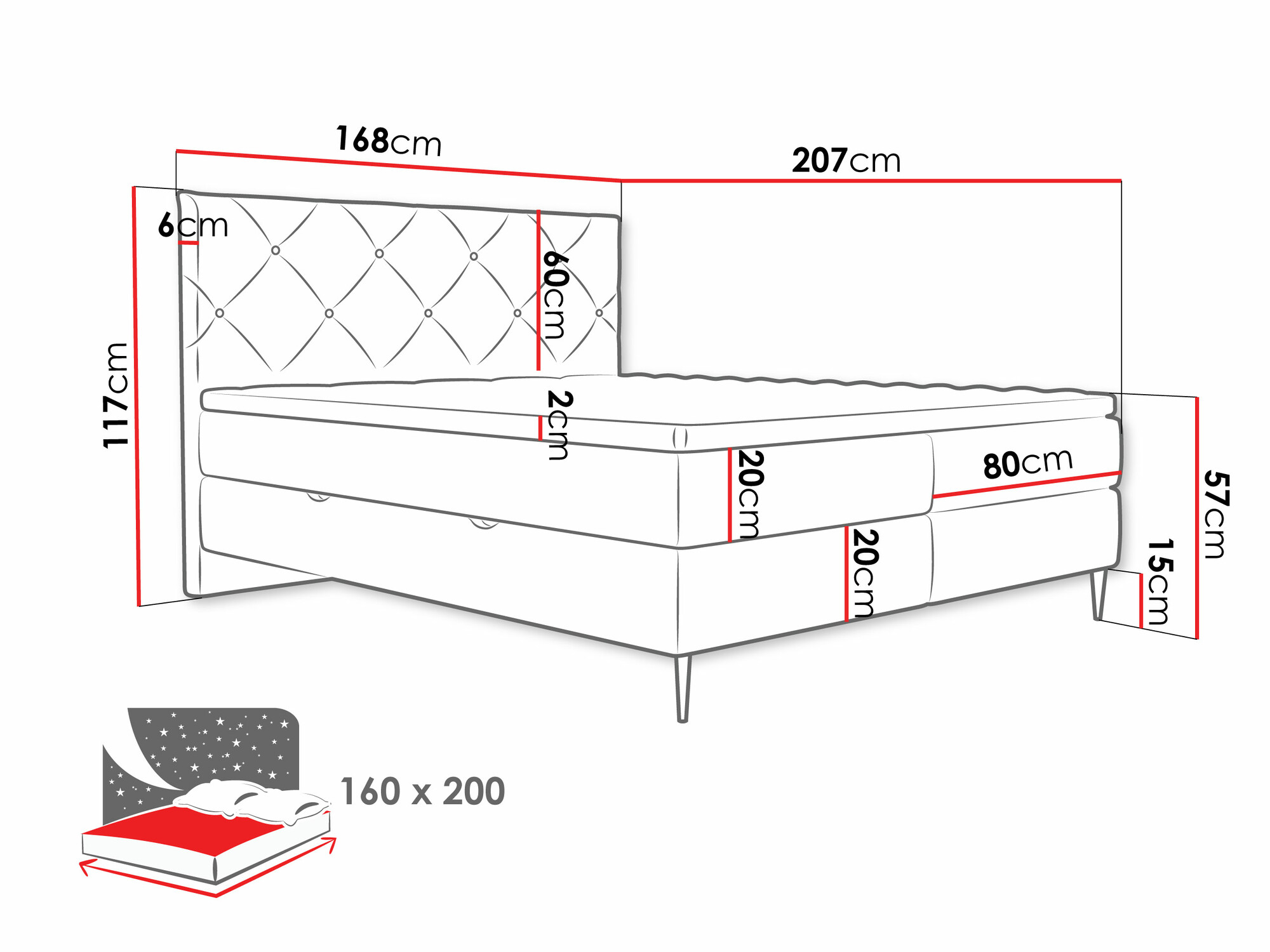 Boxspring ComfiDream Myrel (Verita 85)