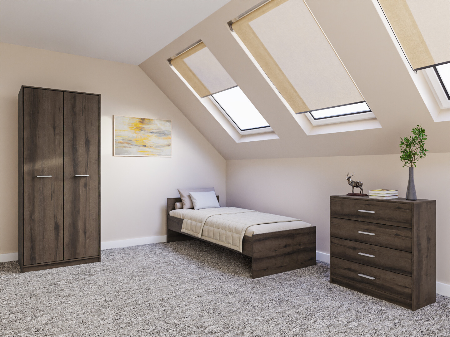 Slaapkamer set Novsore 151 (Donkere eik)