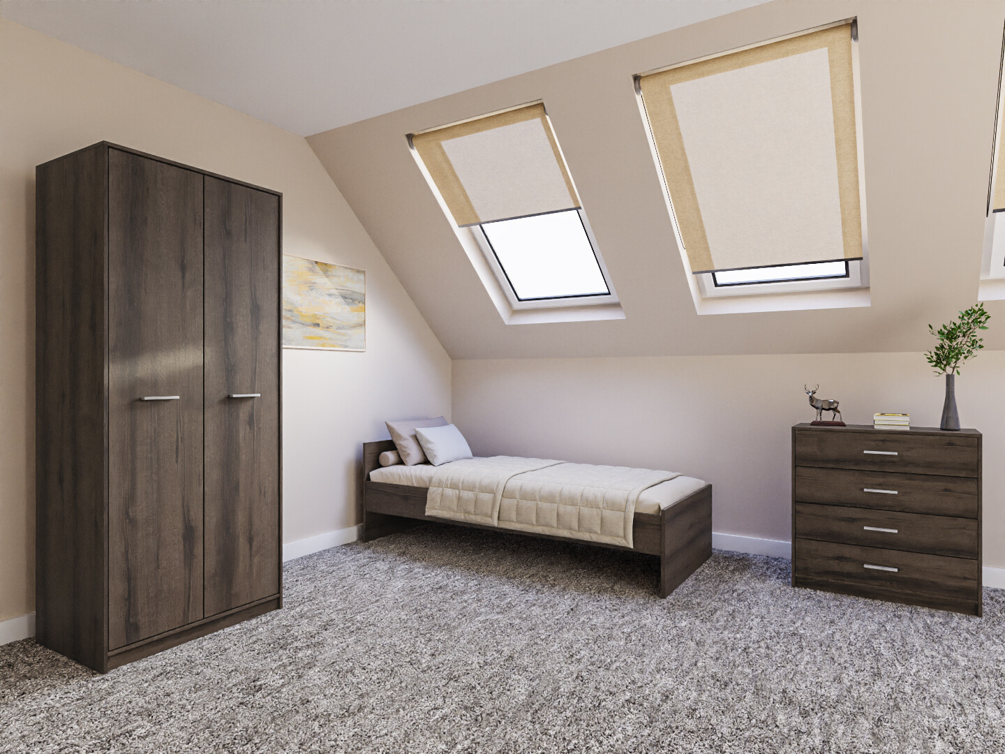 Slaapkamer set Novsore 151 (Donkere eik)