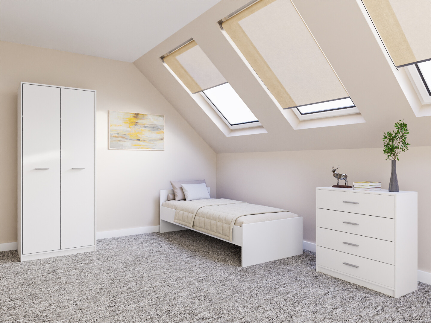 Slaapkamer set Novsore 151 (Wit)